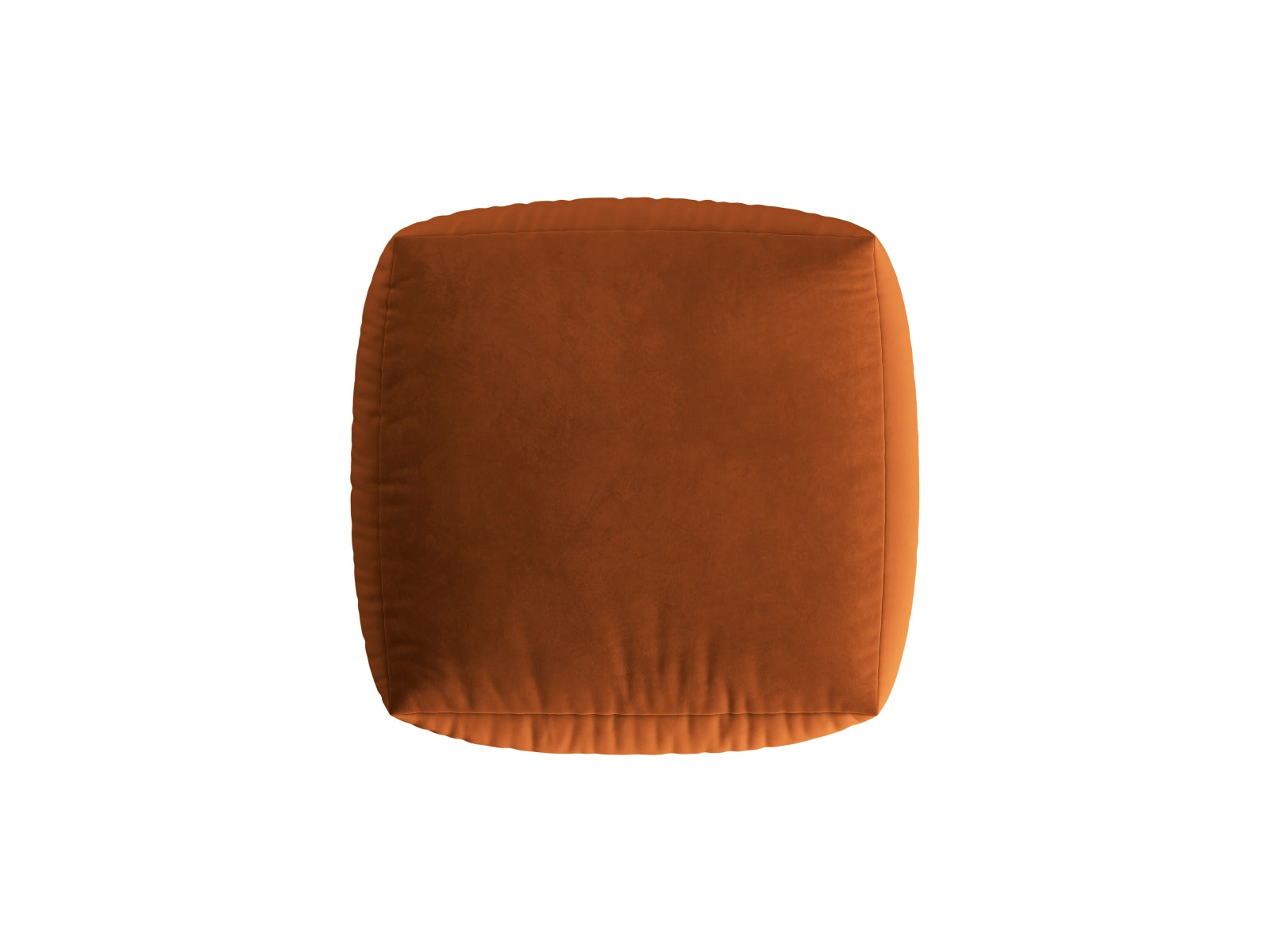 Stylischer Chris Velour Pouf in ansprechendem Terracotta, perfekt für moderne Wohnkonzepte und flexible Sitzmöglichkeiten.