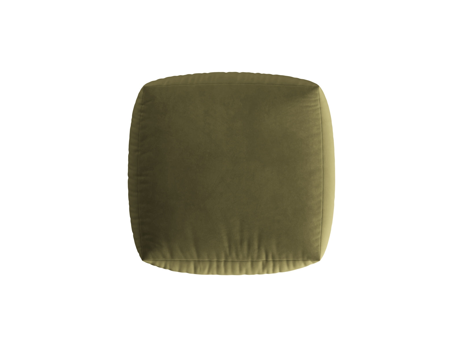 Eleganter Chris Velour Pouf 1 Sitzer in zartem Hellgrün, ideal für moderne Wohnkonzepte und als bequeme Sitzgelegenheit.