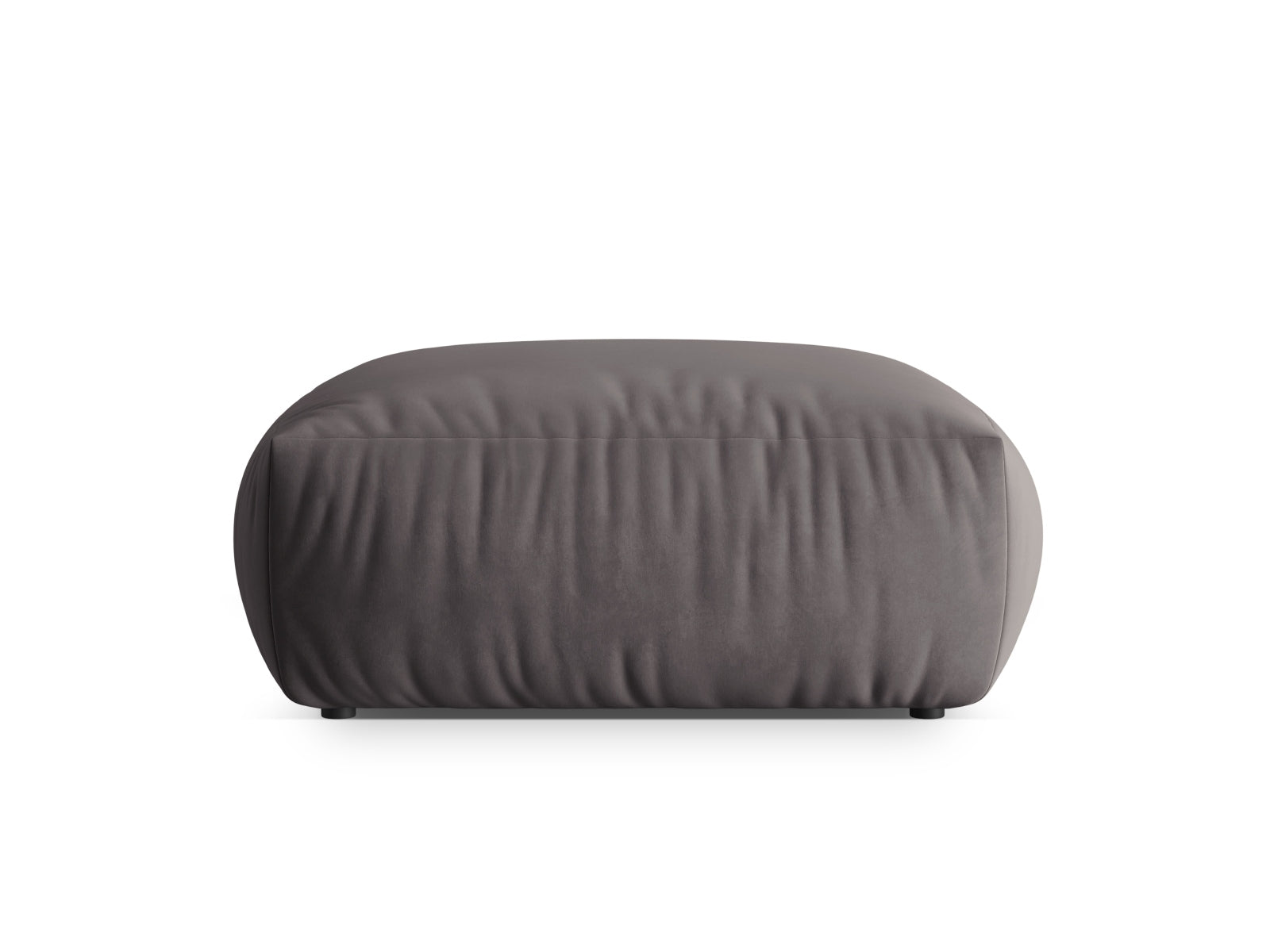 Stylischer Chris Velour Pouf 1 Sitzer in edlem Dunkelgrau, perfekt für kreative Raumgestaltungen und als komfortable Ergänzung für Ihr Zuhause.
