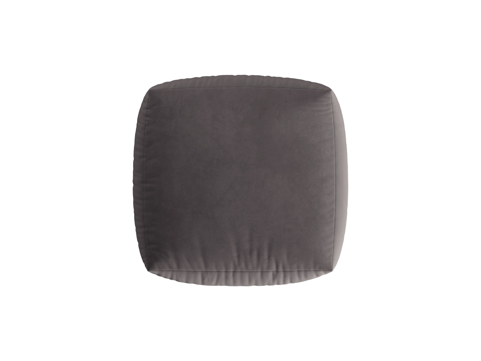 Stylischer Chris Velour Pouf 1 Sitzer in edlem Dunkelgrau, perfekt für vielseitige Raumgestaltungen und als bequeme Sitzgelegenheit.