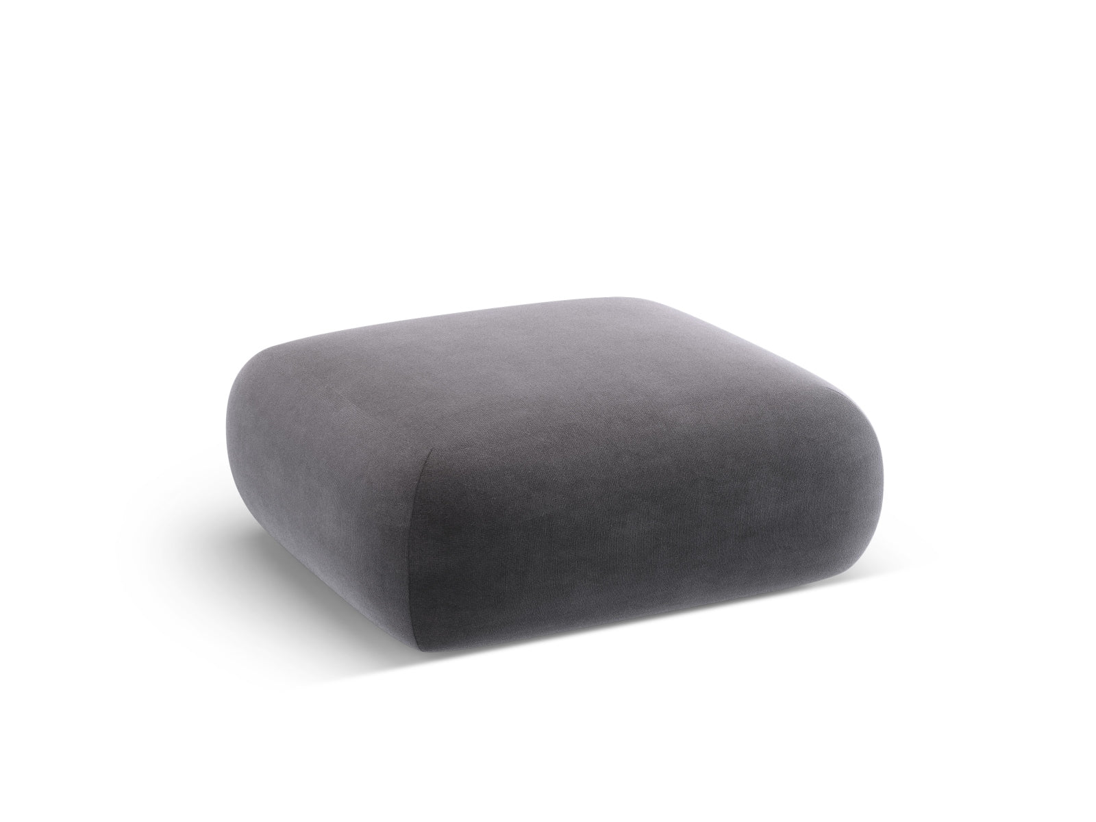 Eleganter Molino Velour Pouf in Dunkelgrau, ideal für modulares Sofa-Design, stilvoll und komfortabel für jedes Wohnzimmer.