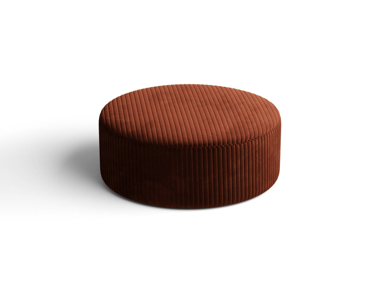 Weisser Pouf Dia von Micadoni mit strukturiertem Bouclé-Stoff, quadratischer Form und niedrigen Beinen aus Polypropylen.