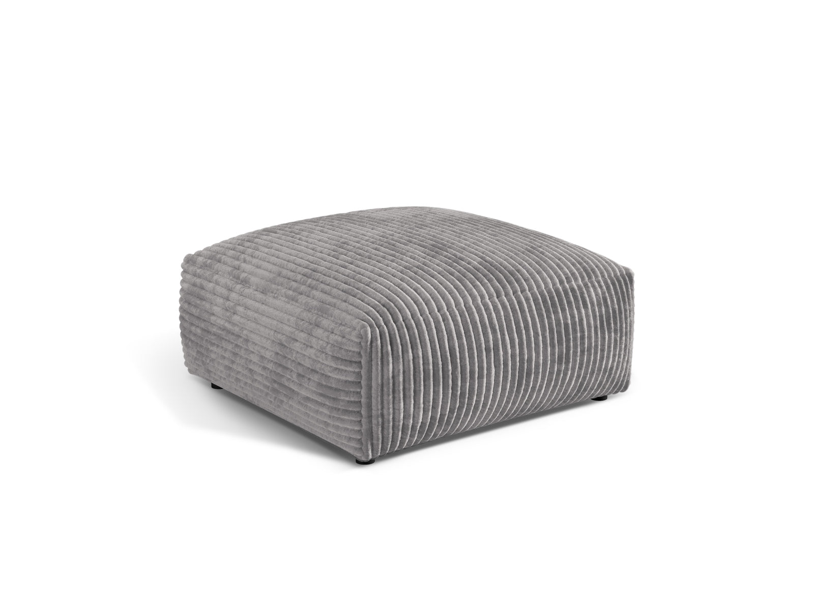 Eleganter Martina Pouf in hellem Grau, ideal für stilvolle Wohnräume. Bequem und vielseitig einsetzbar, perfekt als Sitzgelegenheit.