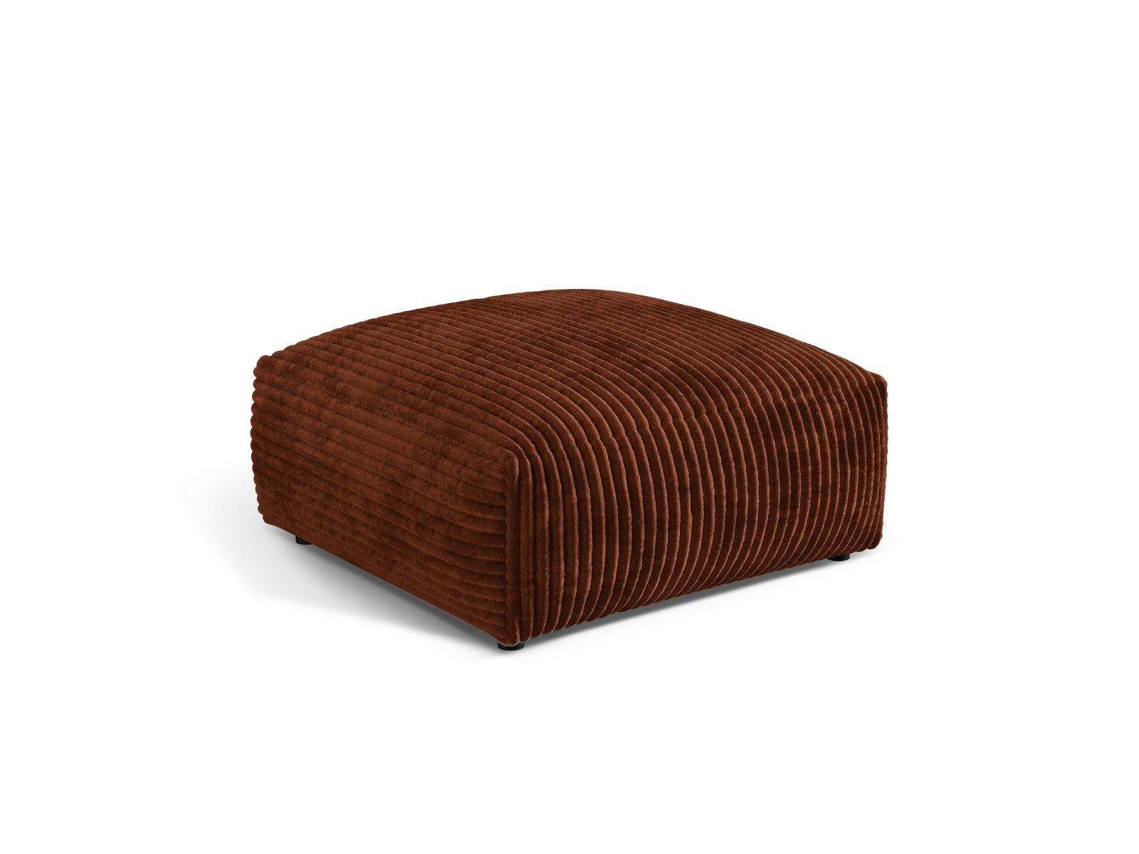 Eleganter Martina Pouf Large in warmem Brick-Tilia, ideal für stilvolle Akzente in jedem Raum. Hochwertige Verarbeitung von Micadoni.