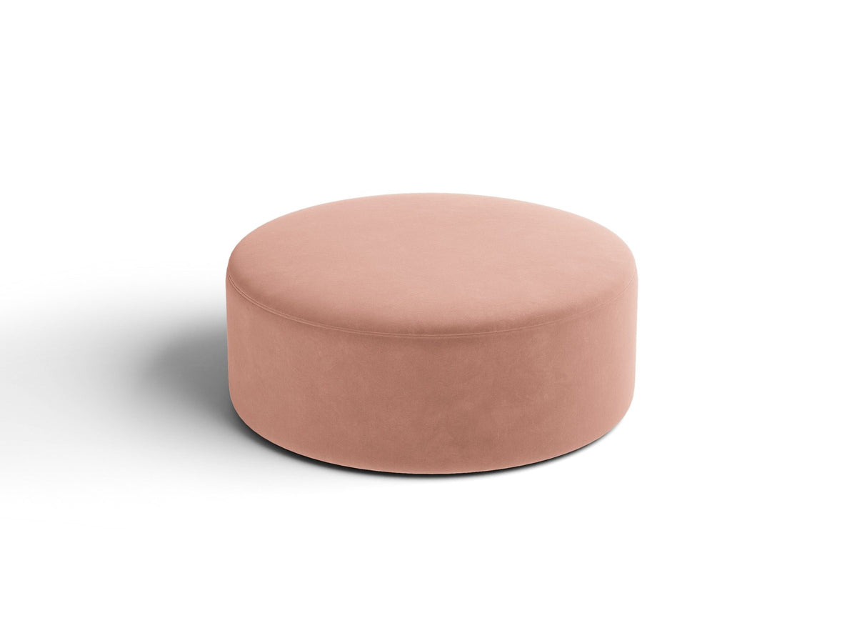 Weisser Pouf Dia von Micadoni mit strukturiertem Bouclé-Stoff, quadratischer Form und niedrigen Beinen aus Polypropylen.