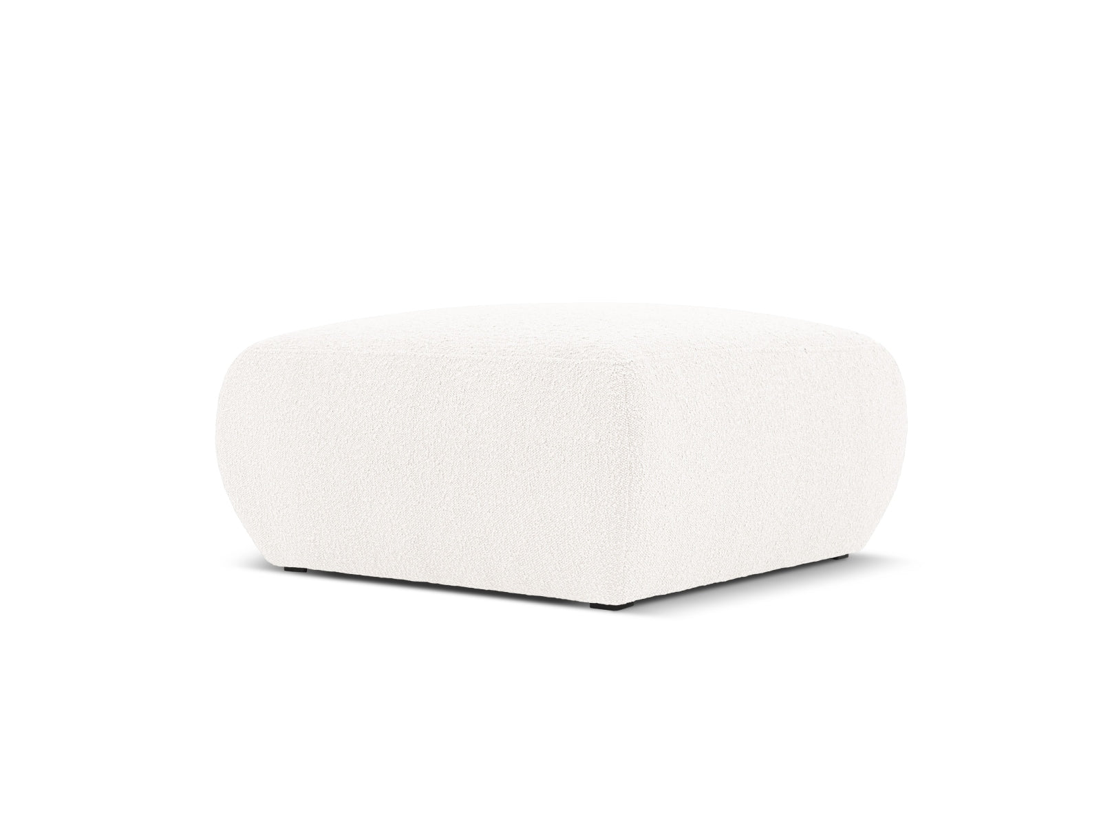 Eleganter Molino Boucle Pouf in zartem Beige, vielseitig einsetzbar als Sitzgelegenheit oder stilvolles Deko-Element für jedes Zuhause.