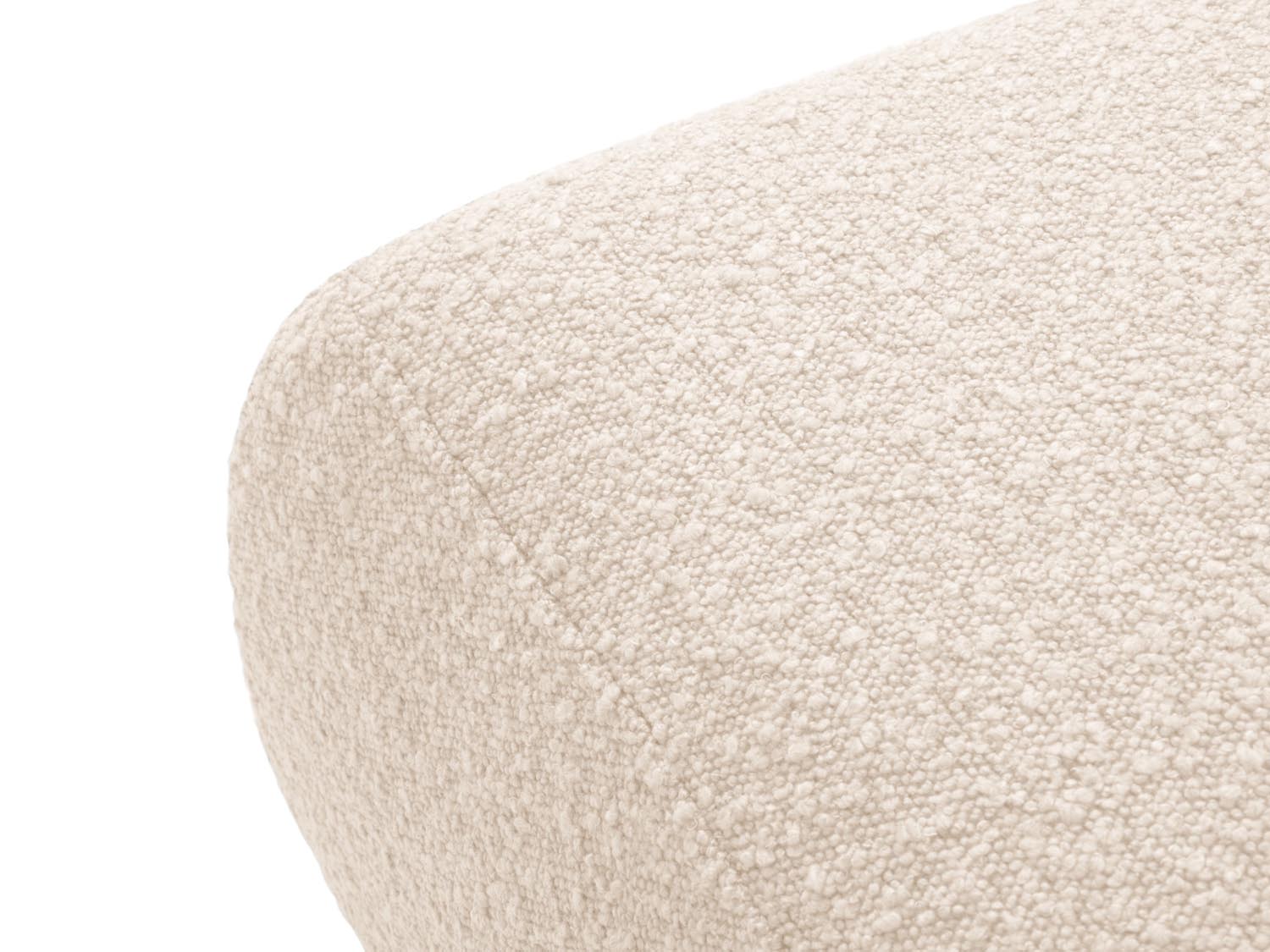 Eleganter Molino Boucle Pouf von Micadoni in zartem Beige, perfekt als gemütlicher Sitzplatz oder stilvolles Accessoire für Ihr Zuhause.