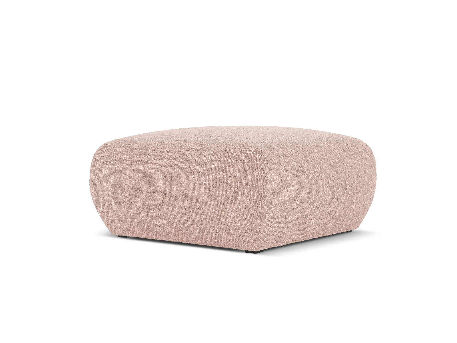Eleganter Molino Boucle Pouf in sanftem Powder Pink, perfekt für zusätzlichen Sitzkomfort und als stilvolles Wohnaccessoire.