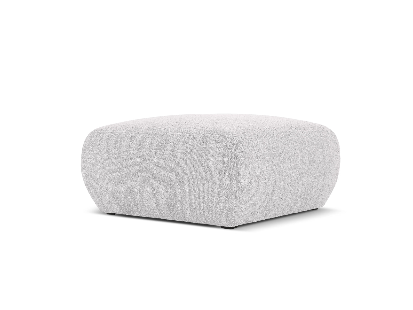Stilvoller Molino Boucle Pouf in zartem Grauton, ideal für zusätzlichen Sitzkomfort und als dekoratives Element in jedem Raum.
