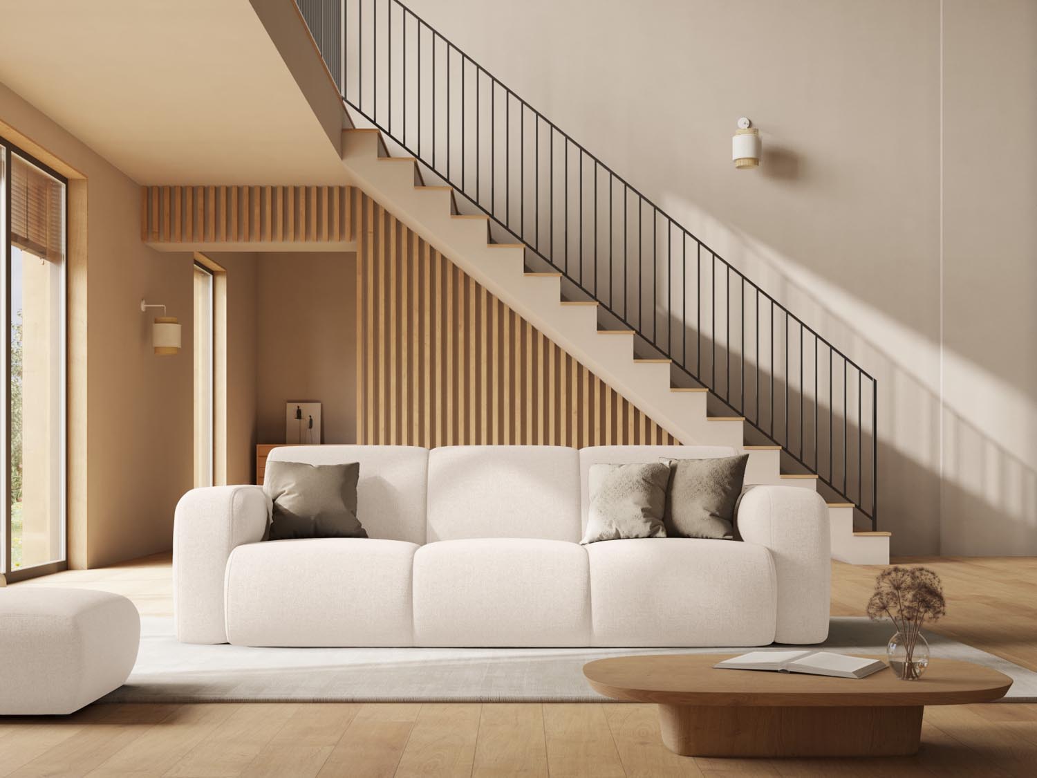 Eleganter Molino Pouf in stilvollem Schwarz, ideal für gemütliche Sitzgelegenheiten und moderne Wohnräume.