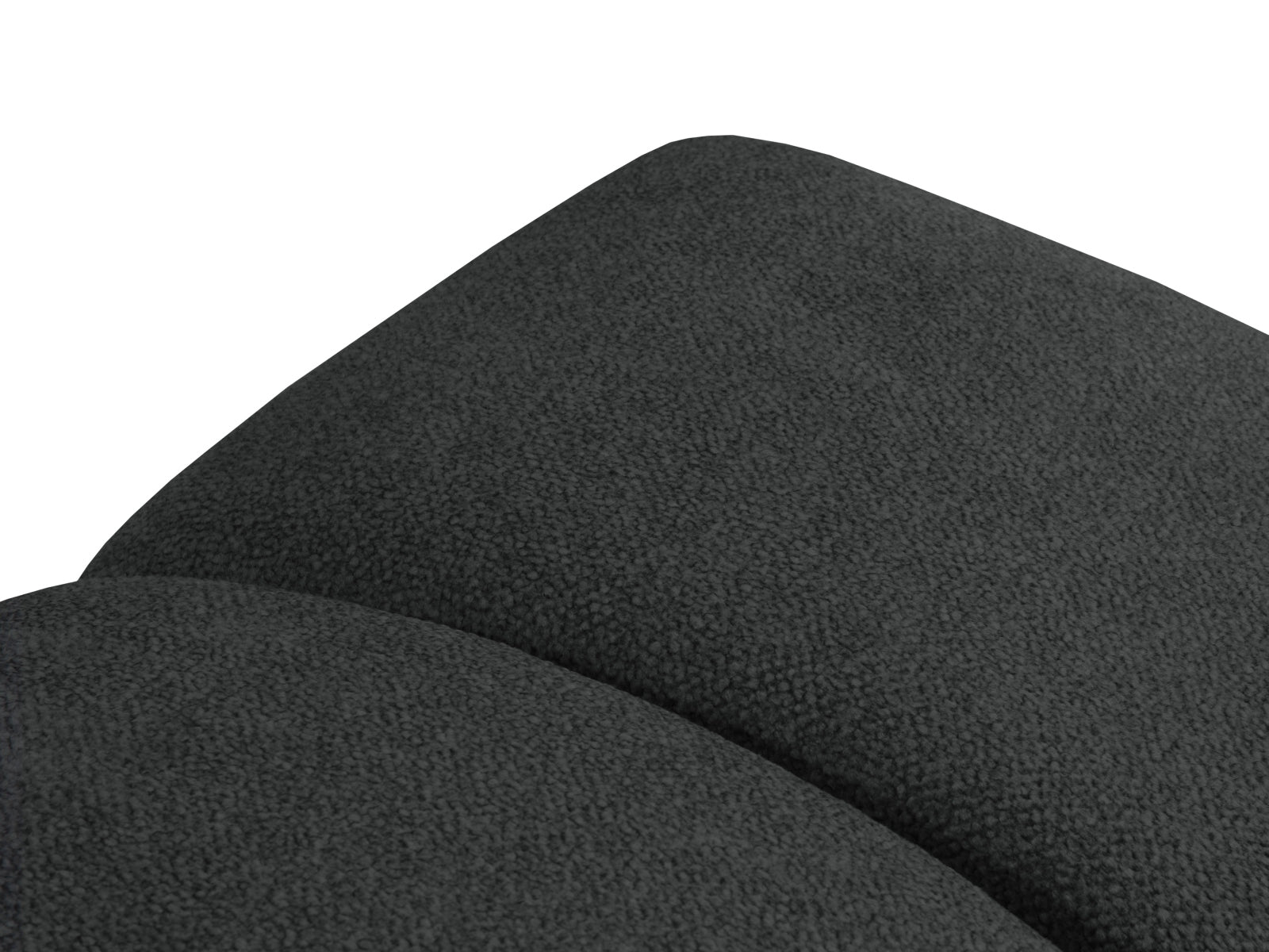 Eleganter Diana Pouf 1 Sitzer in tiefem Grau, ideal für individuelle Sofa-Arrangements und als zusätzlicher Komfortsitz.