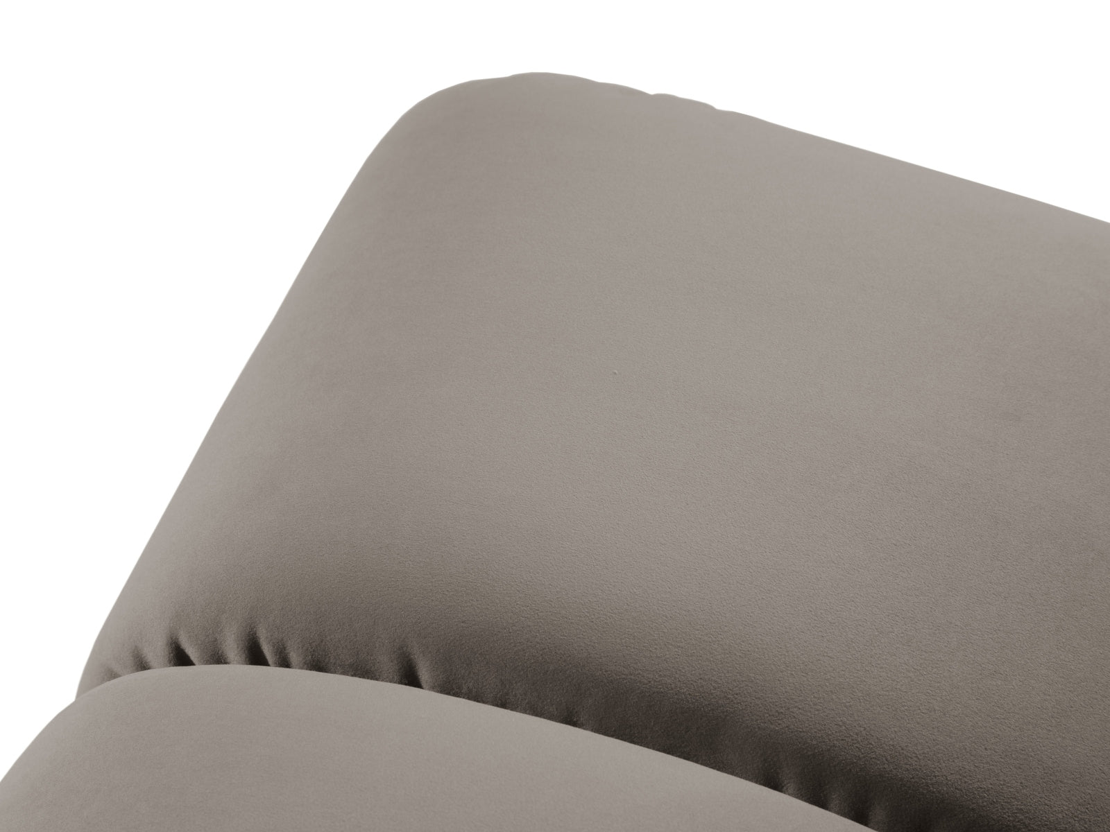 Stilvoller Diana Velour Pouf 1 Sitzer in Grau-Braun, perfekt für moderne Wohnkonzepte und vielseitige Raumgestaltungen.