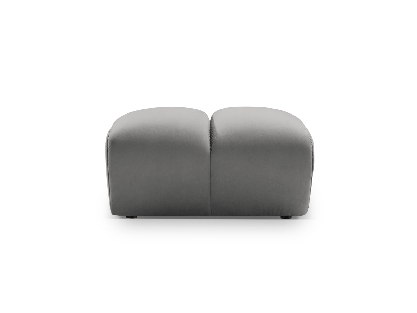 Eleganter Diana Velour Pouf 1 Sitzer in Grau, ideal für modulares Sofa-Design, stilvoll und vielseitig einsetzbar.