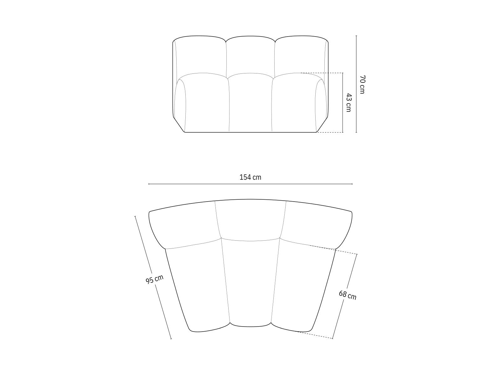 Lupine Modul Armless 1 Sitzer in Beige präsentiert im Onlineshop von KAQTU Design AG. Modulares Sofa ist von Micadoni