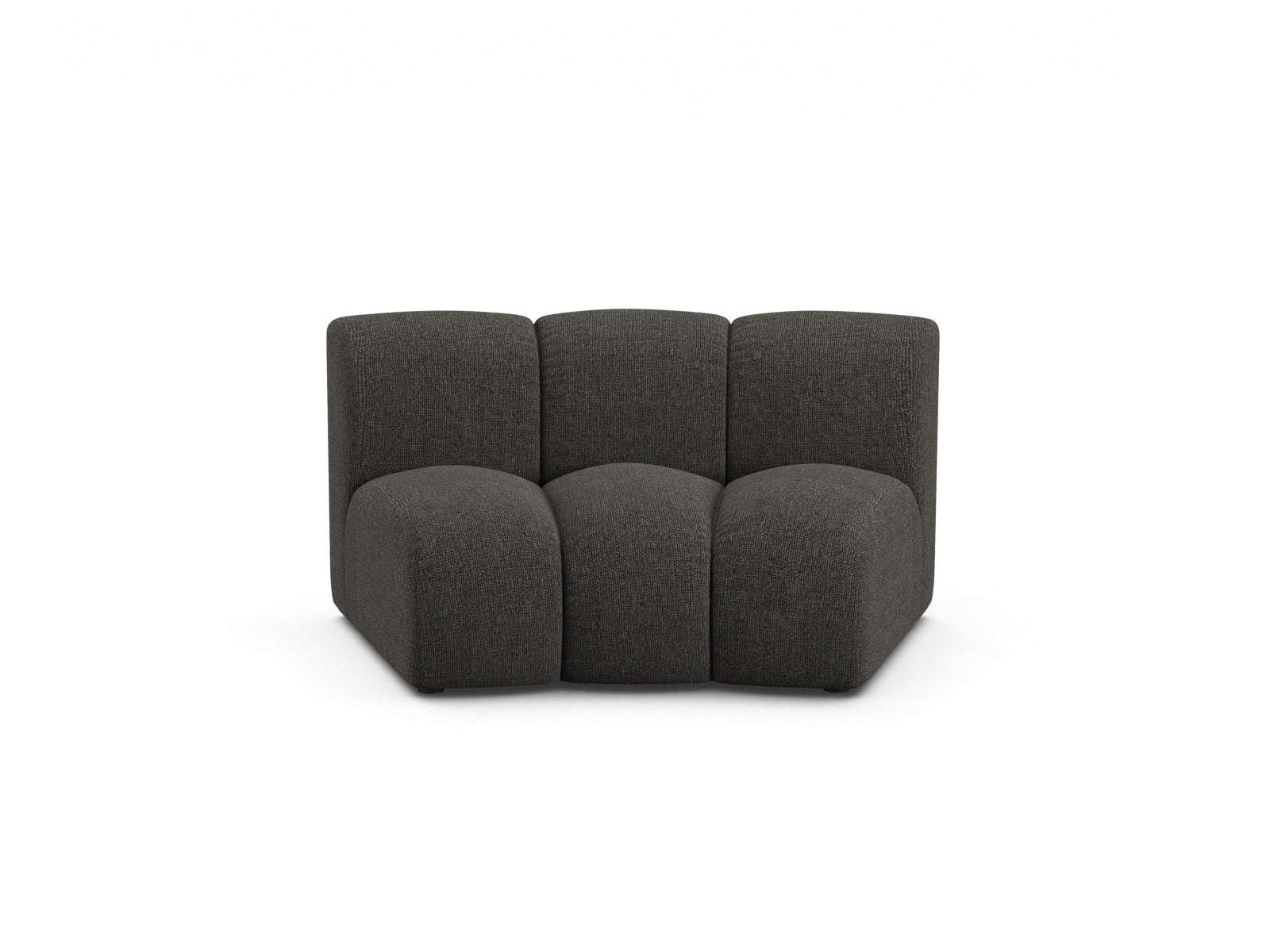 Eleganter, flexibler 1-Sitzer ohne Armlehnen aus der Lupine Modul-Serie in Dunkelgrau, ideal für zeitgemäße Einrichtungsideen.