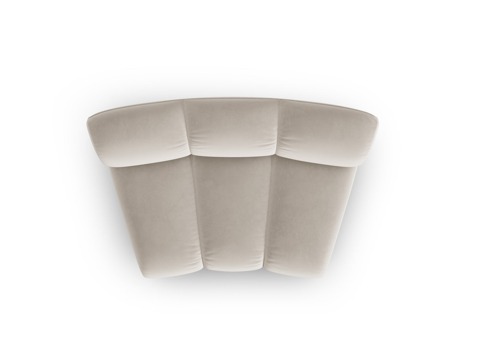 Beige Velours-Sitzmodul ohne Armlehnen von Micadoni, ideal für stilvolle und flexible Wohnraumgestaltungen.