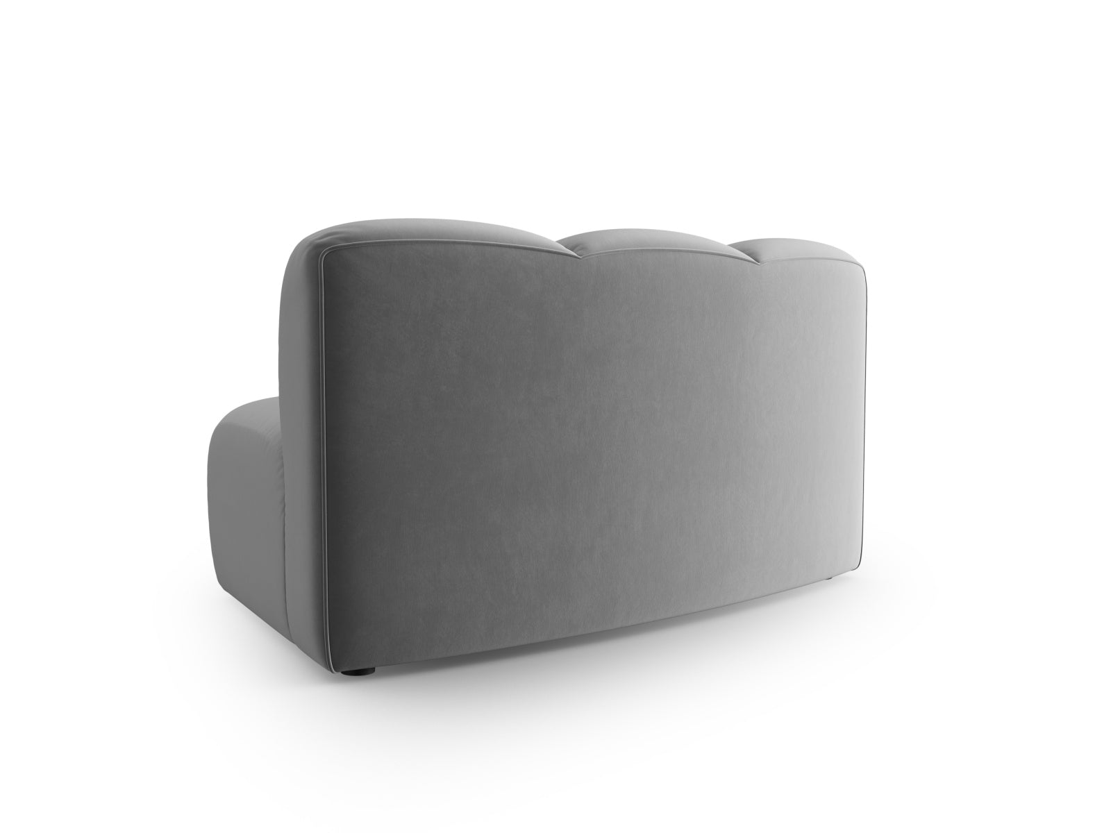 Stylischer Lupine Velour Modul Armless 1 Sitzer in edlem Grau, perfekt für kreative Raumgestaltungen und komfortable Sitzlösungen.