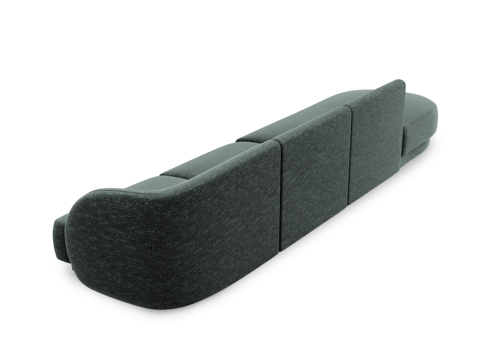 Stylisches 4-Sitzer Miley Sofa links in edlem Petrol-Haga, perfekt für zeitgemäße Wohnkonzepte. Hochwertige Qualität von Micadoni.