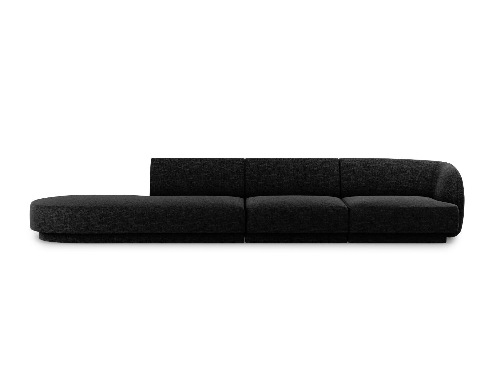 Miley Sofa links 4 Sitzer in Black präsentiert im Onlineshop von KAQTU Design AG. L-Sofa links ist von Micadoni