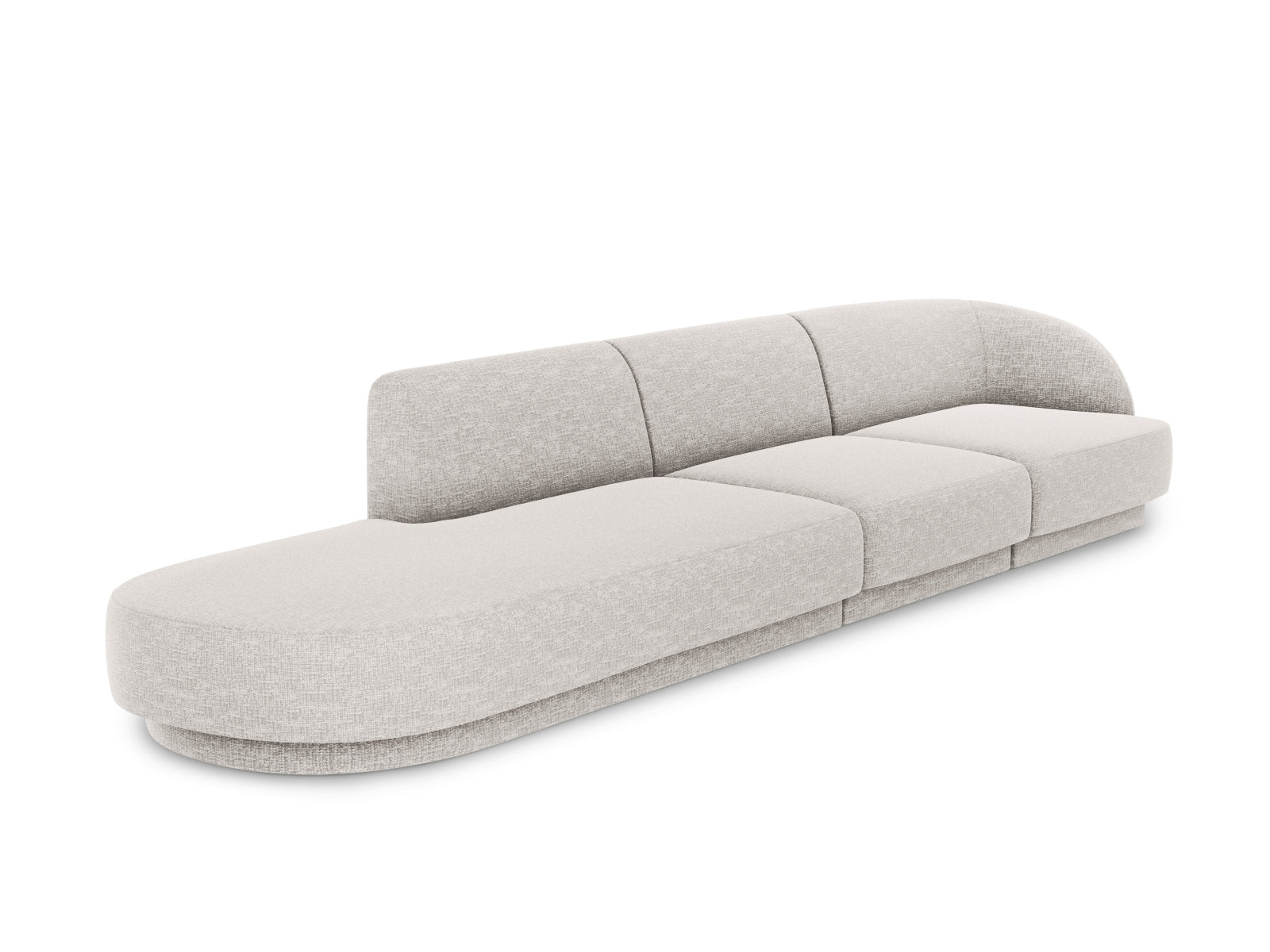 Elegantes Miley Sofa links 4 Sitzer in Silver-Eden, stilvolles L-Sofa von Micadoni, ideal für moderne Wohnräume.