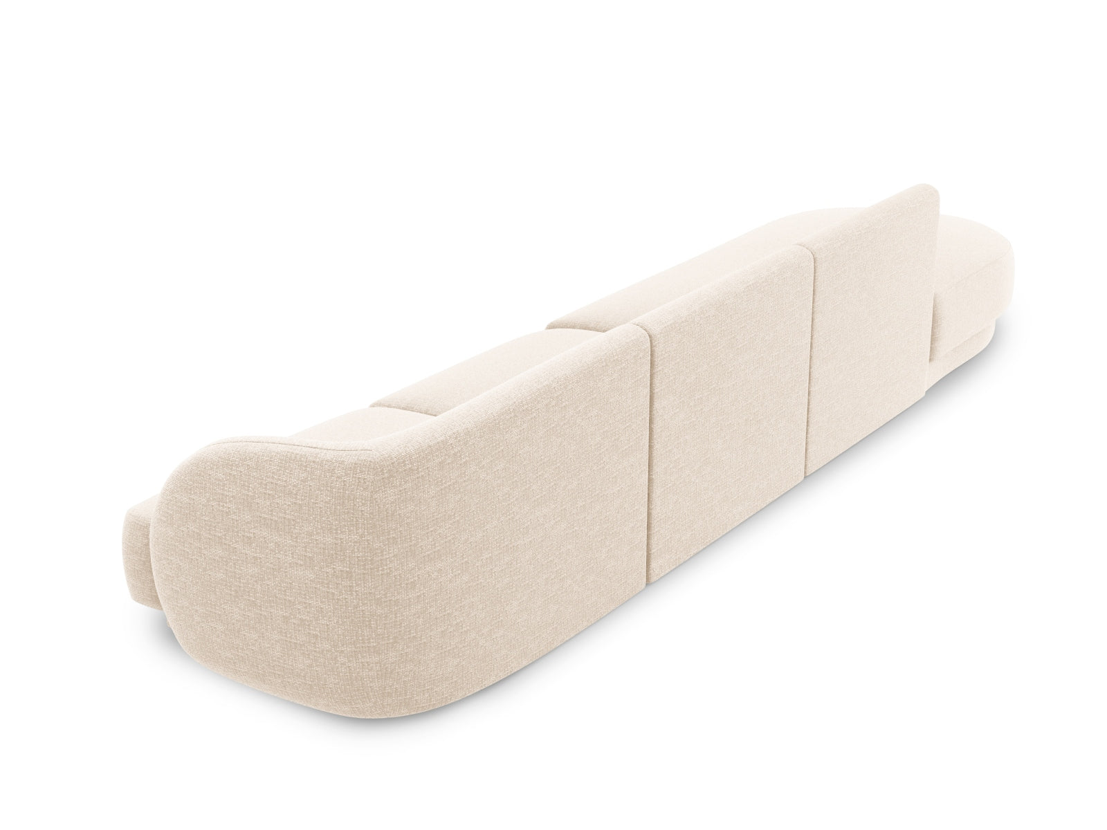 Modernes Miley Sofa links 4 Sitzer in zartem Ivory-Eden, perfekt für gemütliche und stilvolle Wohnzimmer. Hochwertige Materialien von Micadoni.