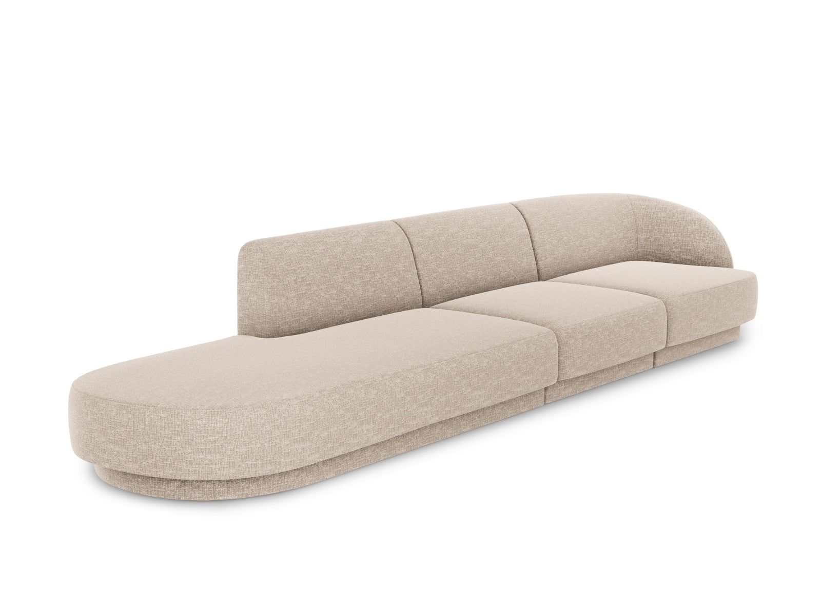 Beige Miley Sofa links 4 Sitzer von Micadoni, stilvolles L-Sofa mit modernem Design, ideal für gemütliche Wohnräume.