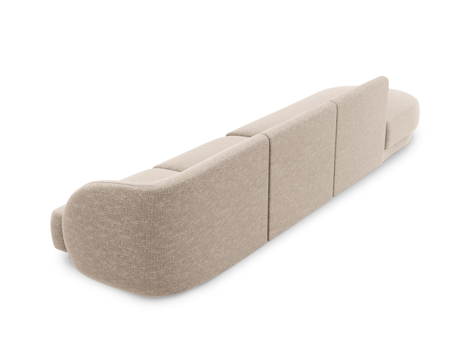 Elegantes linksseitiges 4-Sitzer Miley Sofa von Micadoni in Beige, perfekt für stilvolle und einladende Wohnbereiche.