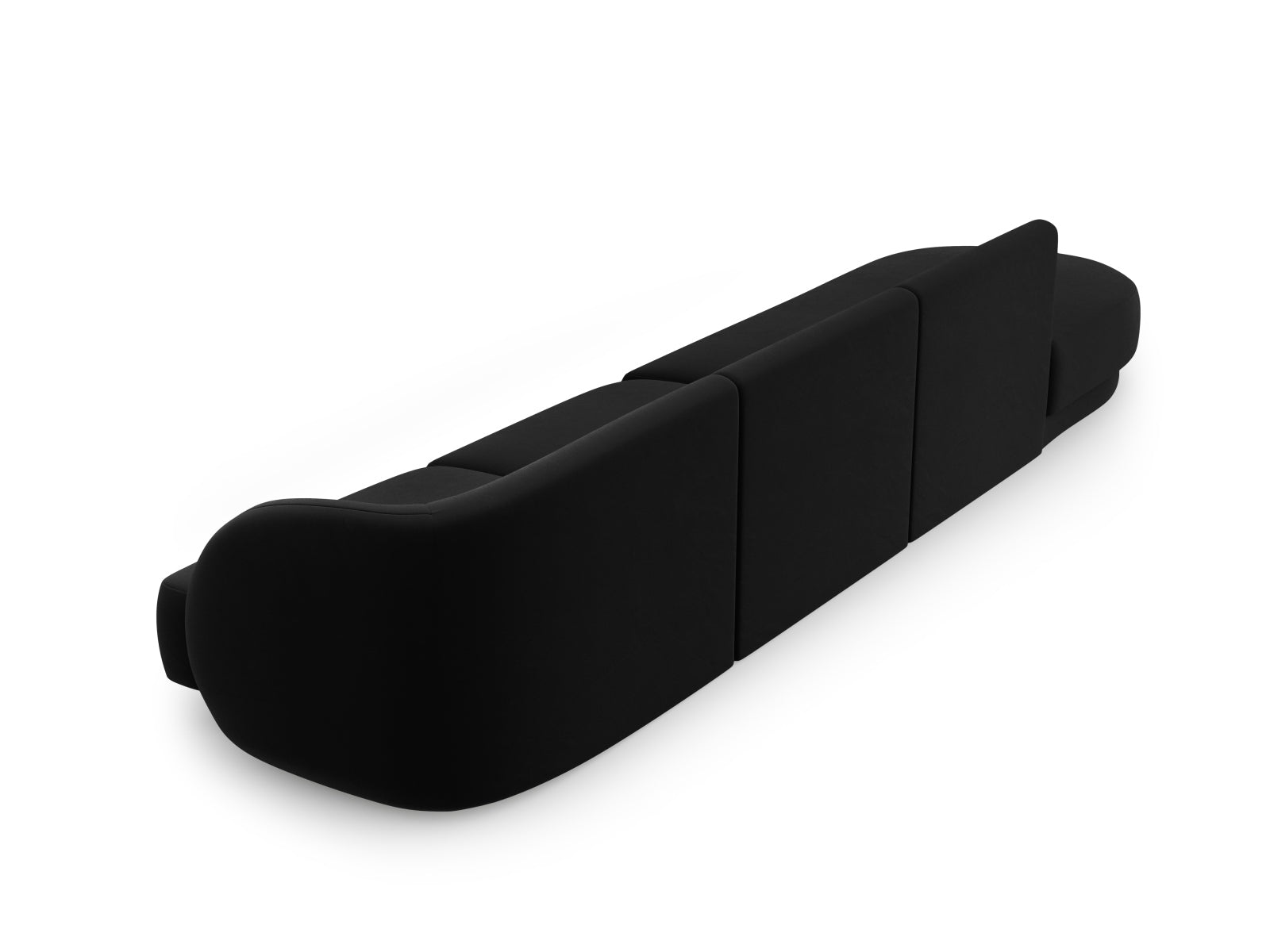 Erleben Sie das luxuriöse Miley Velour Sofa links 4 Sitzer von Micadoni – der perfekte Mix aus modernem Design und hohem Sitzkomfort für Ihr Zuhause.