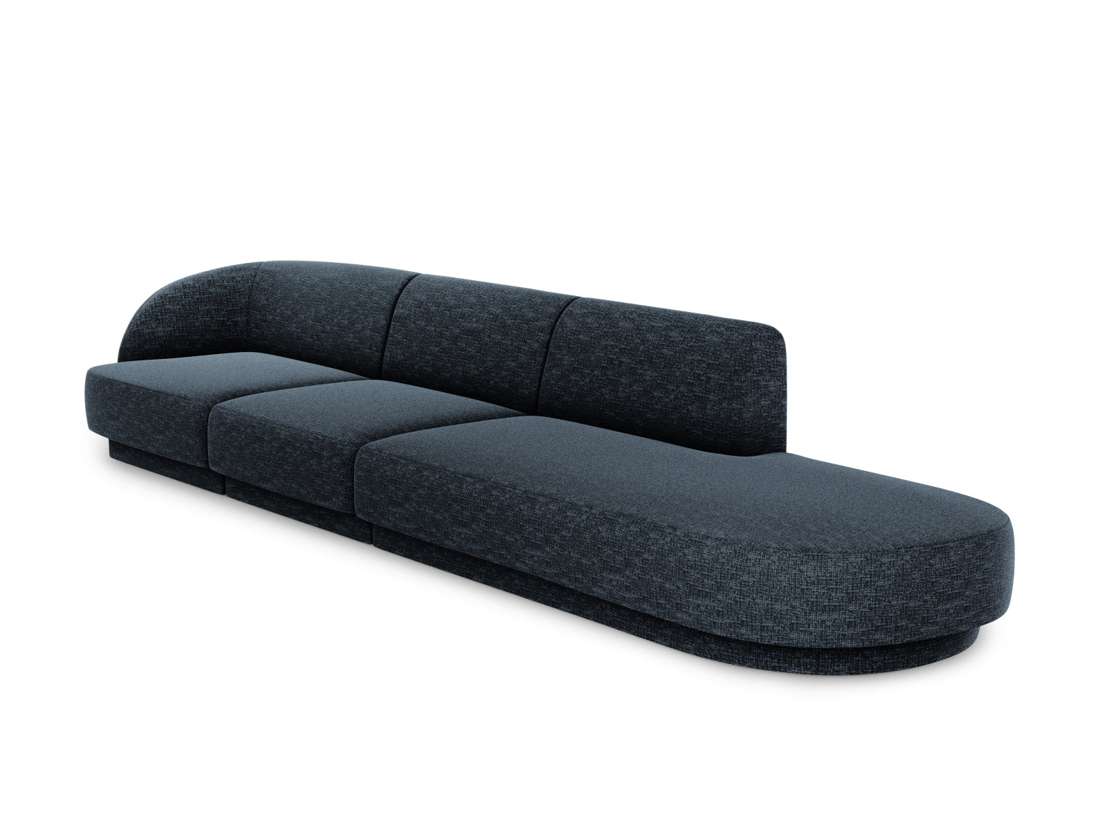 Elegantes Miley Sofa in Royal Blue, 4-Sitzer, L-Form, ideal für stilvolle Wohnräume, präsentiert von Micadoni.