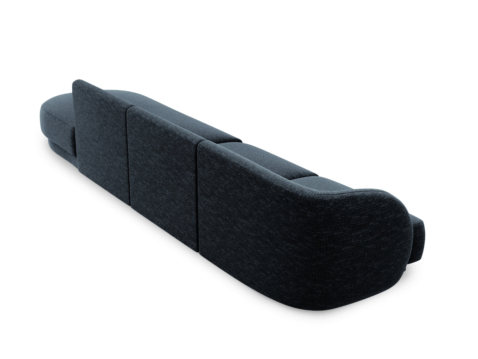 Modernes L-Sofa in Royalblau, 4-Sitzer, rechte Ausführung, perfekt für gemütliche und stilvolle Wohnzimmer, von Micadoni.