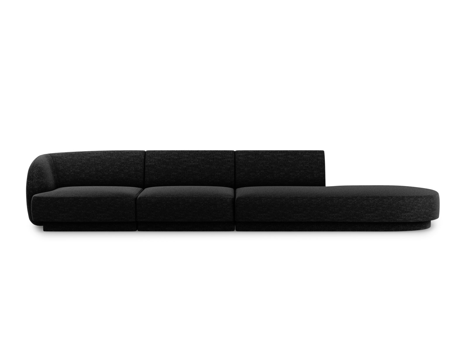 Miley Sofa rechts 4 Sitzer in Black präsentiert im Onlineshop von KAQTU Design AG. L-Sofa rechts ist von Micadoni