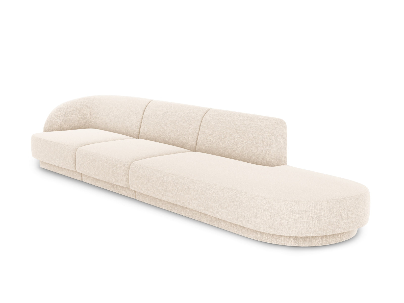 Elegantes Miley Sofa rechts, 4-Sitzer in Ivory-Eden, ideal für stilvolle Wohnräume. Hochwertiges L-Sofa von Micadoni.
