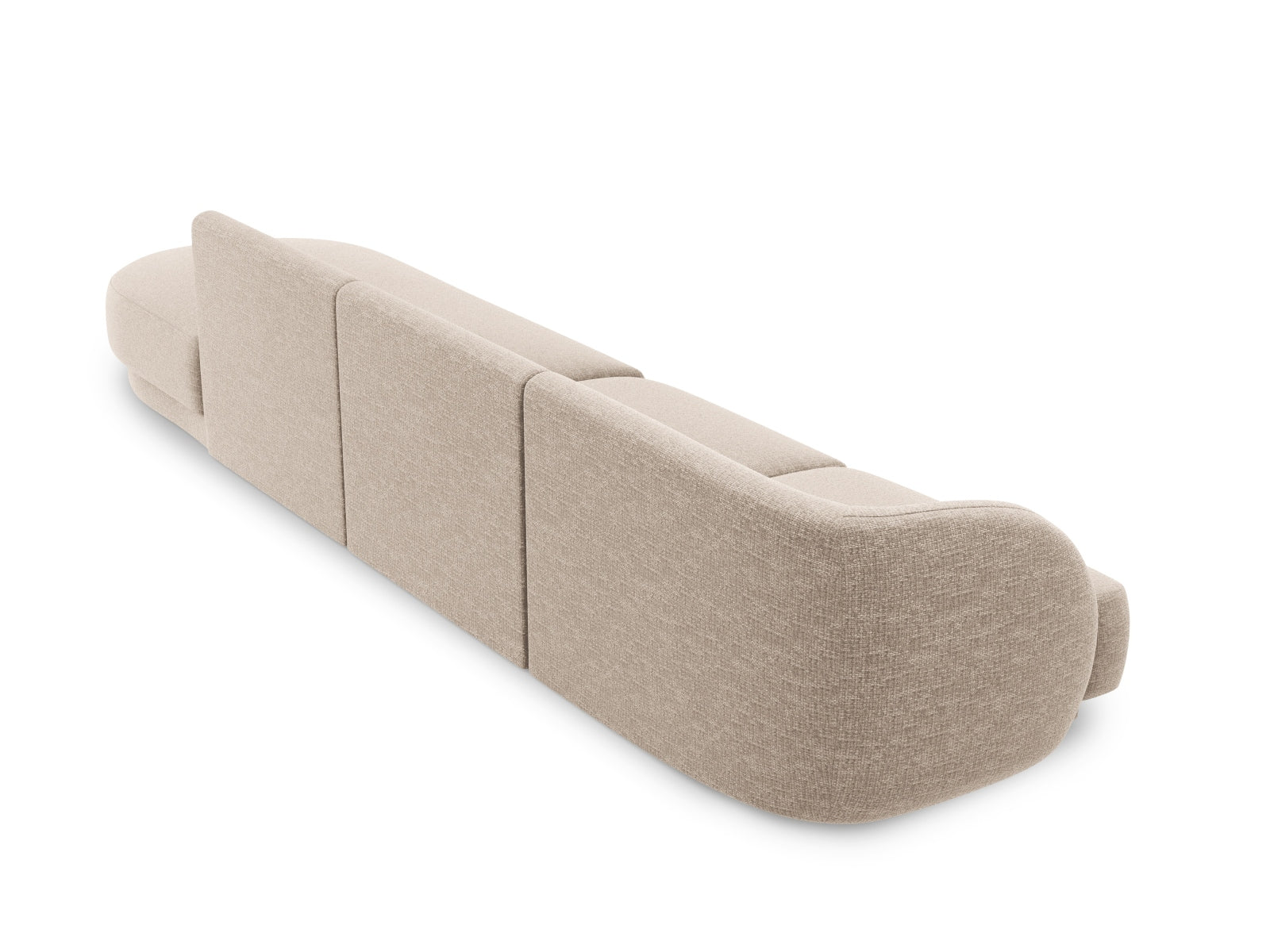 Elegantes 4-Sitzer L-Sofa Miley von Micadoni in Beige, perfekt für stilvolle Wohnzimmer und entspannte Abende.