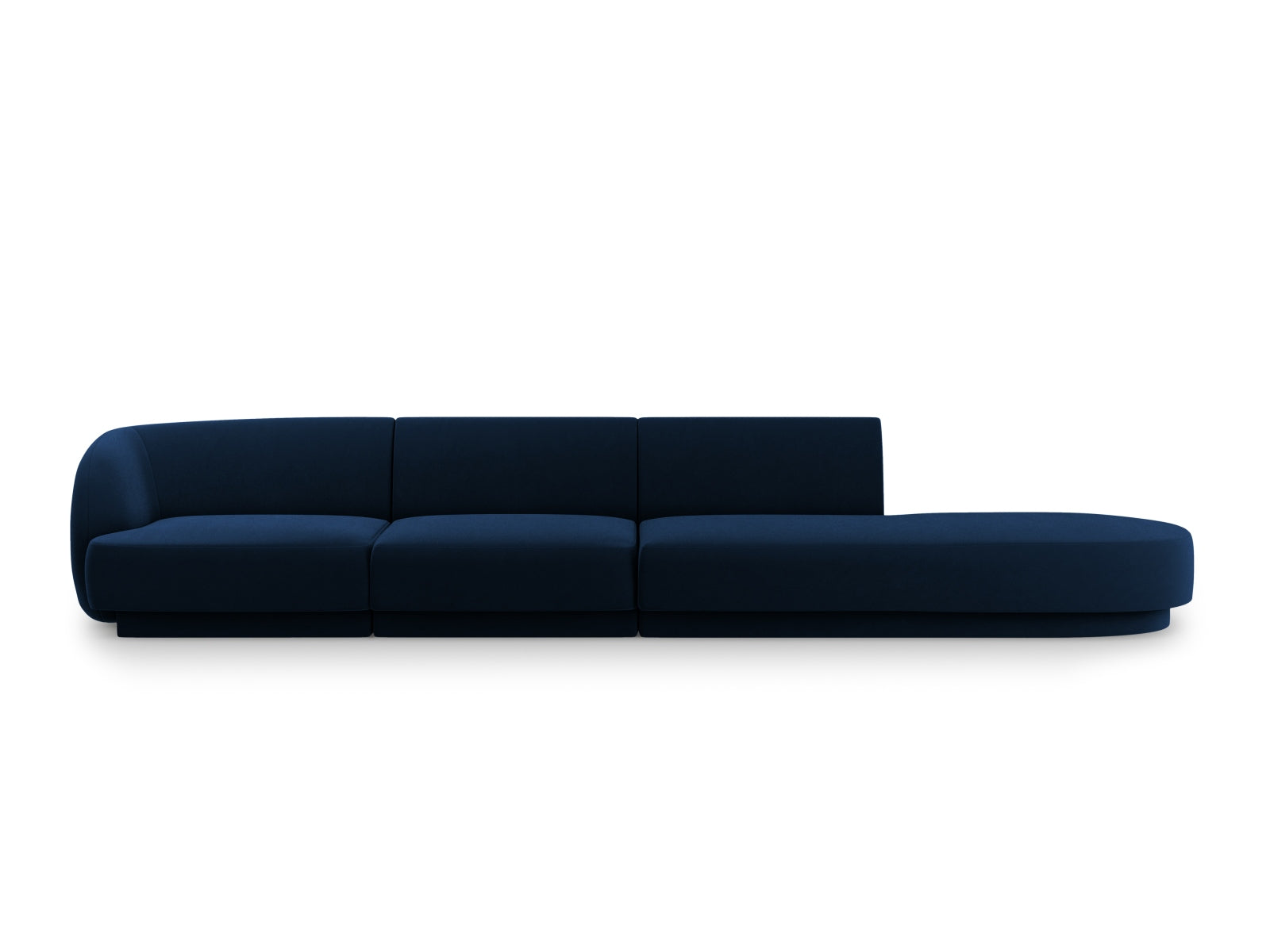 Miley Velour Sofa rechts 4 Sitzer in Royal Blue präsentiert im Onlineshop von KAQTU Design AG. L-Sofa rechts ist von Micadoni