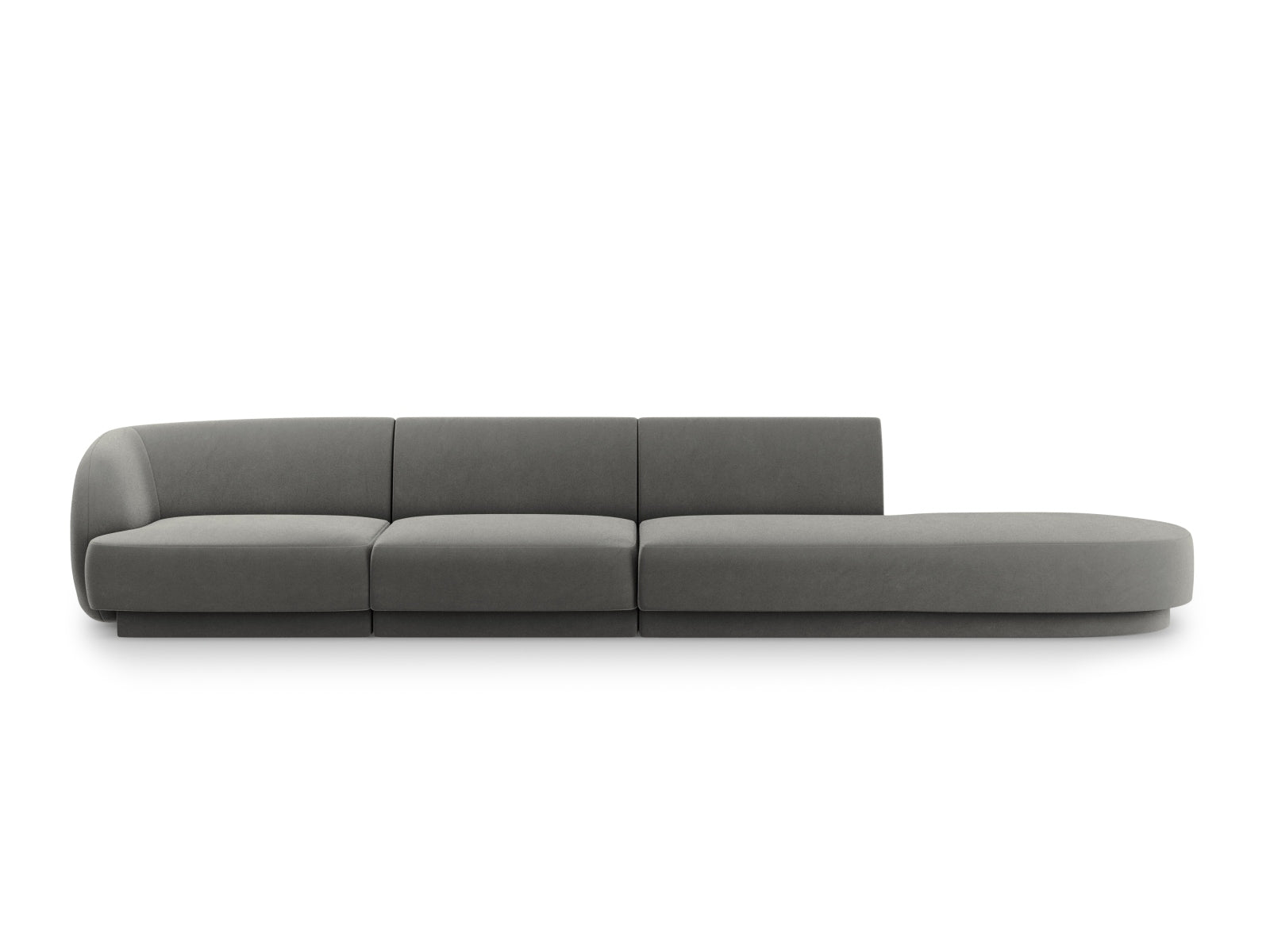 Miley Velour Sofa rechts 4 Sitzer in Light Grey präsentiert im Onlineshop von KAQTU Design AG. L-Sofa rechts ist von Micadoni