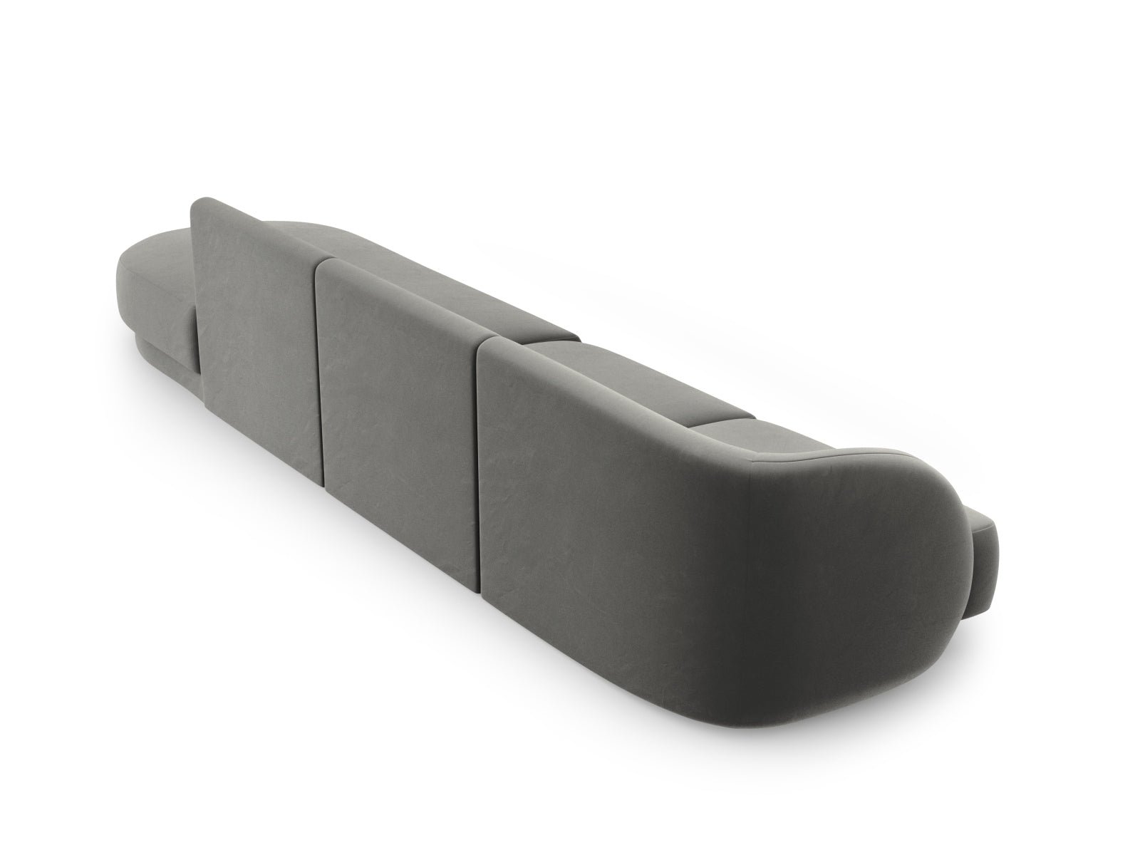 Erleben Sie das luxuriöse Miley Velour Sofa rechts 4 Sitzer von Micadoni – der perfekte Ort für Entspannung und gesellige Stunden.