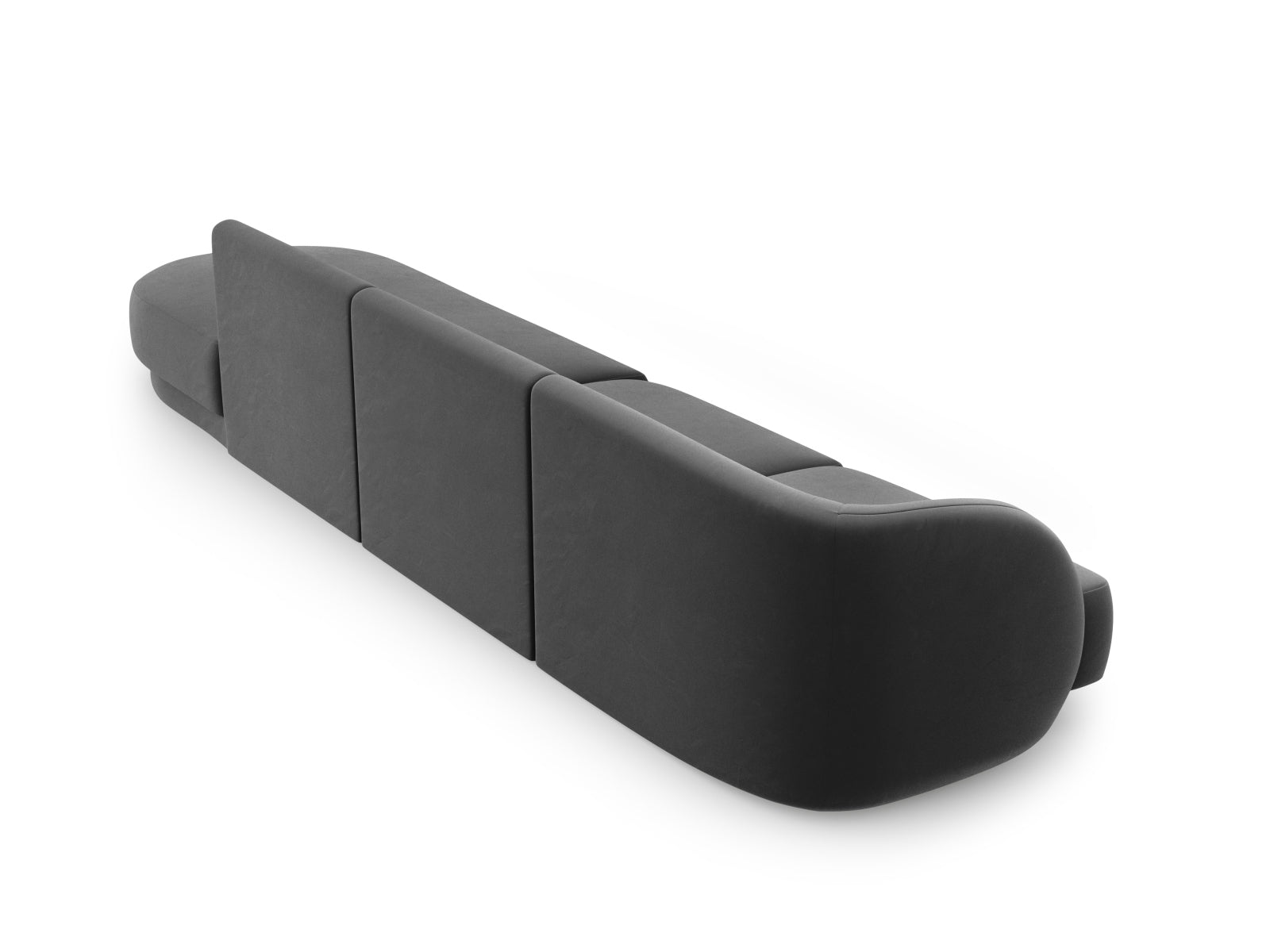 Erleben Sie das luxuriöse Miley Velour Sofa rechts 4 Sitzer von Micadoni – der perfekte Ort für Entspannung und gesellige Stunden.