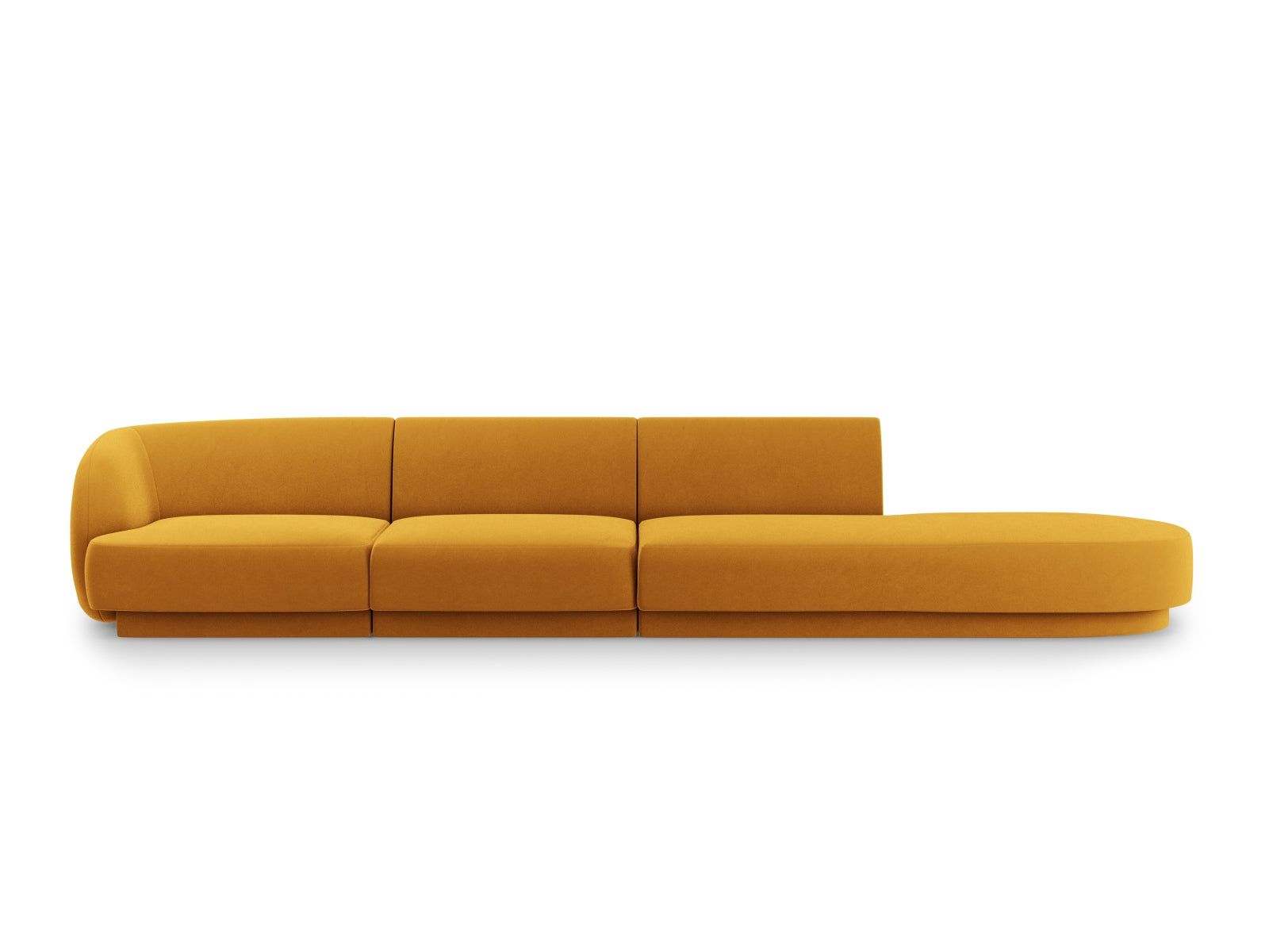 Miley Velour Sofa rechts 4 Sitzer in Yellow-Bluvel präsentiert im Onlineshop von KAQTU Design AG. L-Sofa rechts ist von Micadoni