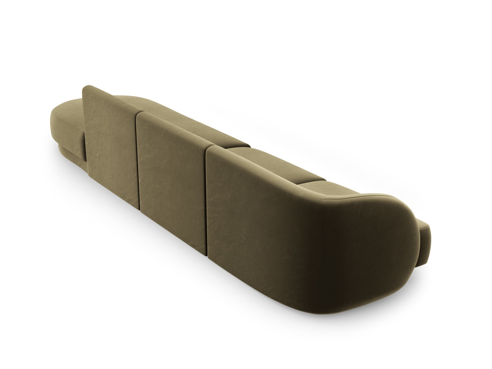 Erleben Sie das luxuriöse Miley Velour Sofa rechts 4 Sitzer von Micadoni – der perfekte Ort für Entspannung und gesellige Stunden.