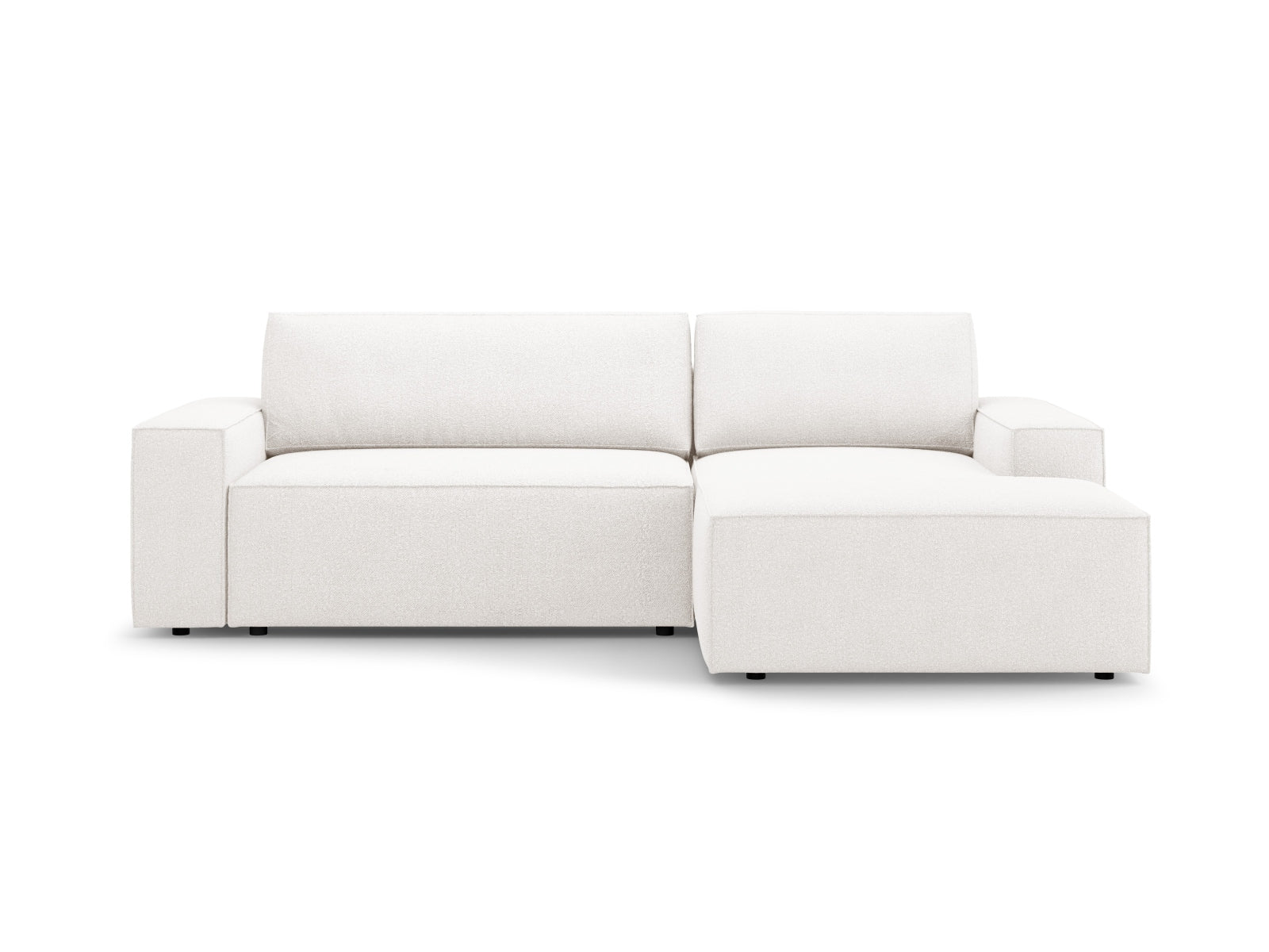Jodie Boucle Ecksofa rechts mit Schlaffunktion und Stauraumbox 3 Sitzer in White-Baloo präsentiert im Onlineshop von KAQTU Design AG. Bettsofa rechts ist von Micadoni