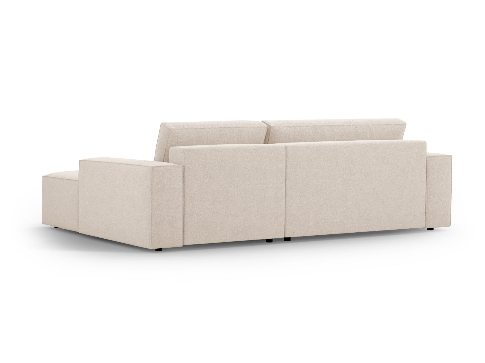 Rechtsseitiges Jodie Boucle Ecksofa in Beige, stilvoll und funktional, bietet Schlafgelegenheit und Stauraum für Ihr Zuhause.