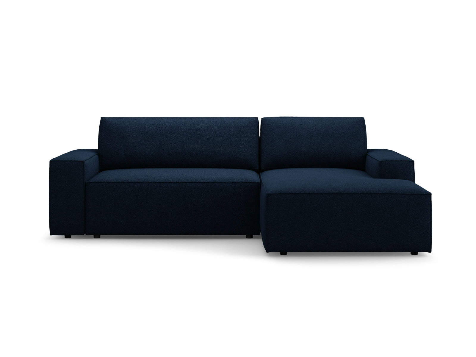 Jodie Boucle Ecksofa rechts mit Schlaffunktion und Stauraumbox 3 Sitzer in Dark Blue-Baloo präsentiert im Onlineshop von KAQTU Design AG. Bettsofa rechts ist von Micadoni