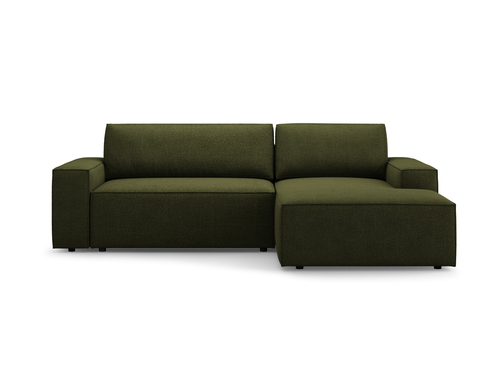 Jodie Boucle Ecksofa rechts mit Schlaffunktion und Stauraumbox 3 Sitzer in Dark Olive Green-Baloo präsentiert im Onlineshop von KAQTU Design AG. Bettsofa rechts ist von Micadoni