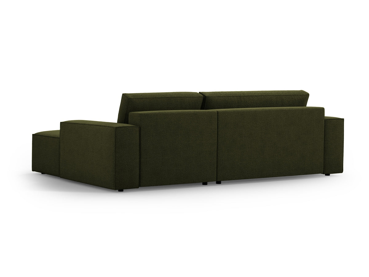 Jodie Boucle Ecksofa rechts mit Schlaffunktion und Stauraumbox 3 Sitzer in Dark Olive Green-Baloo präsentiert im Onlineshop von KAQTU Design AG. Bettsofa rechts ist von Micadoni