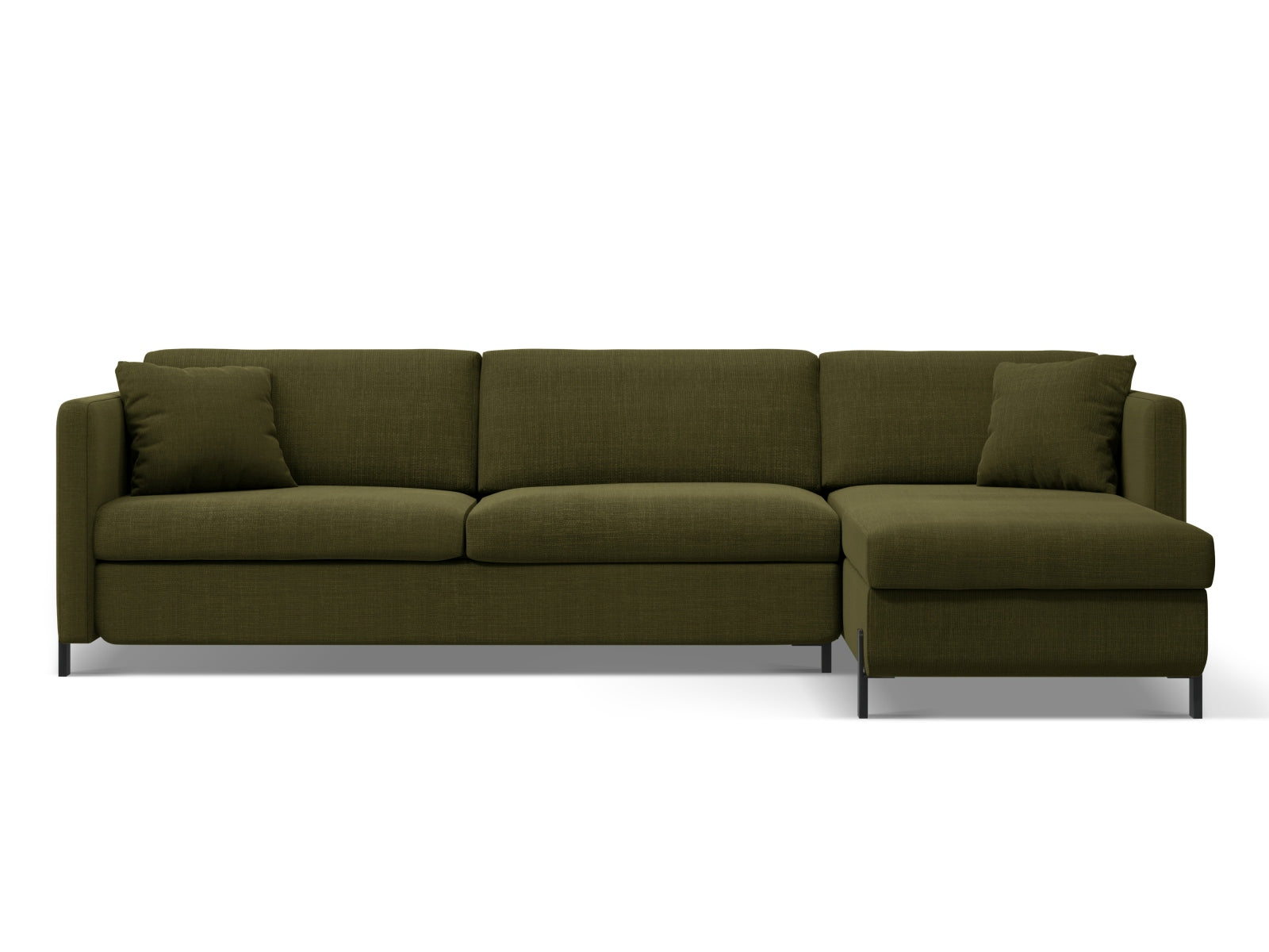 Gloria Ecksofa rechts mit Schlaffunktion und Stauraum 5 Sitzer in Green-Bjorn präsentiert im Onlineshop von KAQTU Design AG. Bettsofa rechts ist von Micadoni