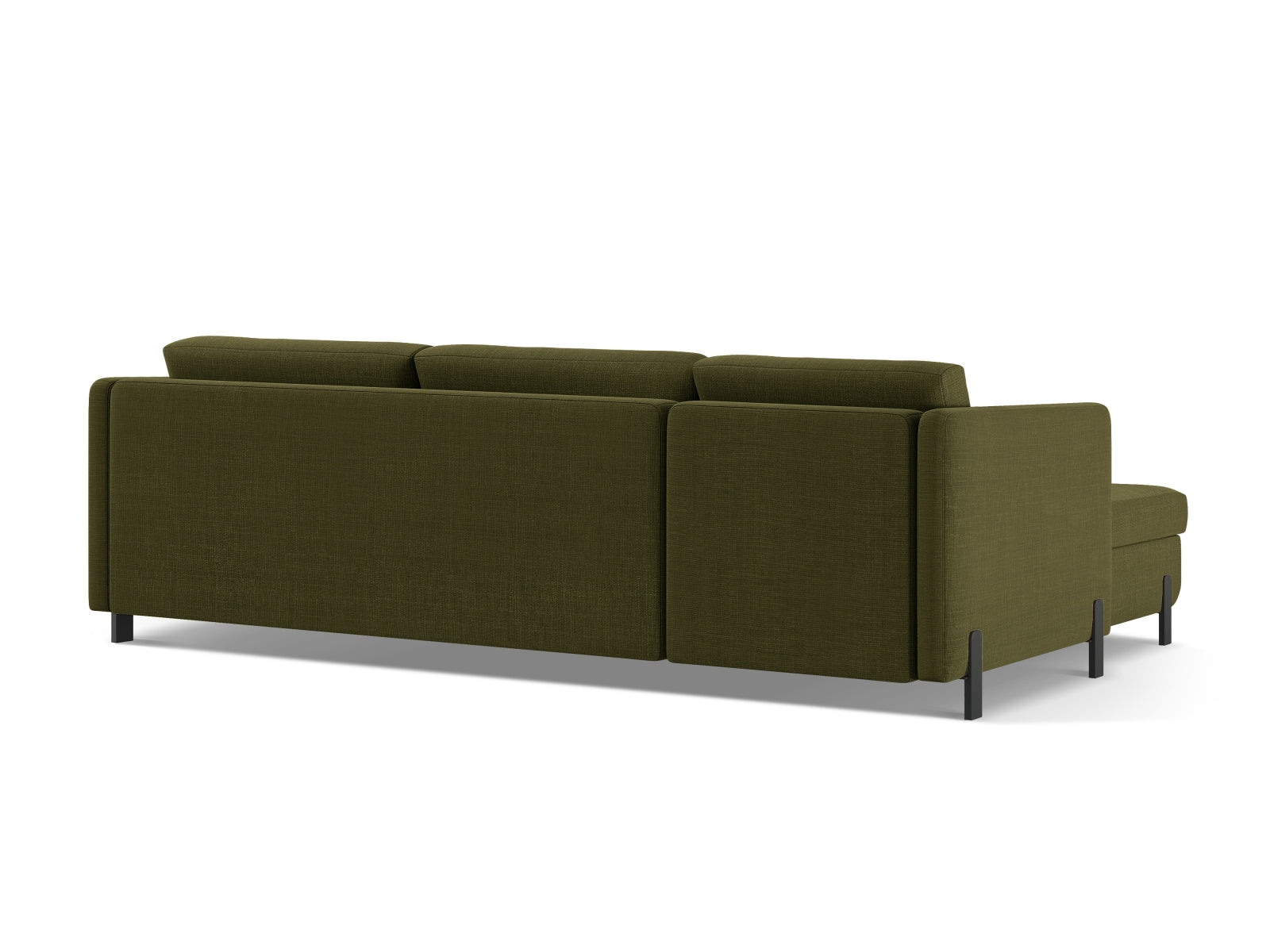 Stylisches Ecksofa Gloria in elegantem Grün, 5-Sitzer mit Schlafoption und cleverem Stauraum für vielseitige Nutzung.
