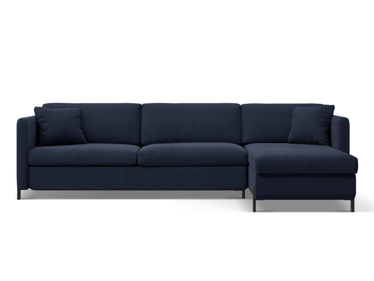 Gloria Ecksofa rechts mit Schlaffunktion und Stauraum 5 Sitzer in Blue-Bjorn präsentiert im Onlineshop von KAQTU Design AG. Bettsofa rechts ist von Micadoni