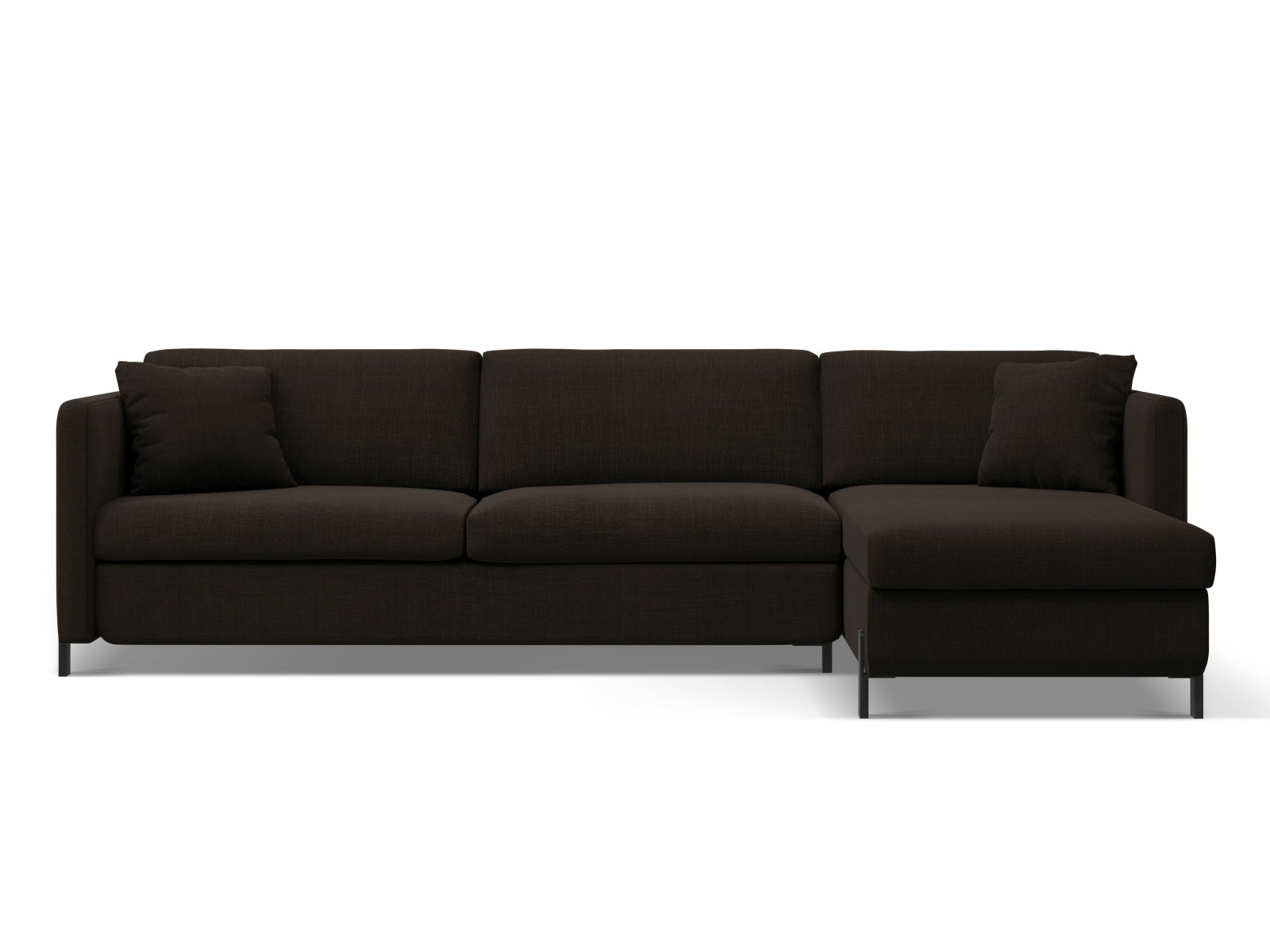 Gloria Ecksofa rechts mit Schlaffunktion und Stauraum 5 Sitzer in Dark Grey-Bjorn präsentiert im Onlineshop von KAQTU Design AG. Bettsofa rechts ist von Micadoni