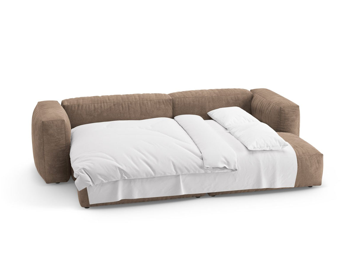 4-Sitzer Ecksofa rechts mit Schlaffunktion Martina in Dark Beige-Vogue präsentiert im Onlineshop von KAQTU Design AG. Bettsofa rechts ist von Micadoni