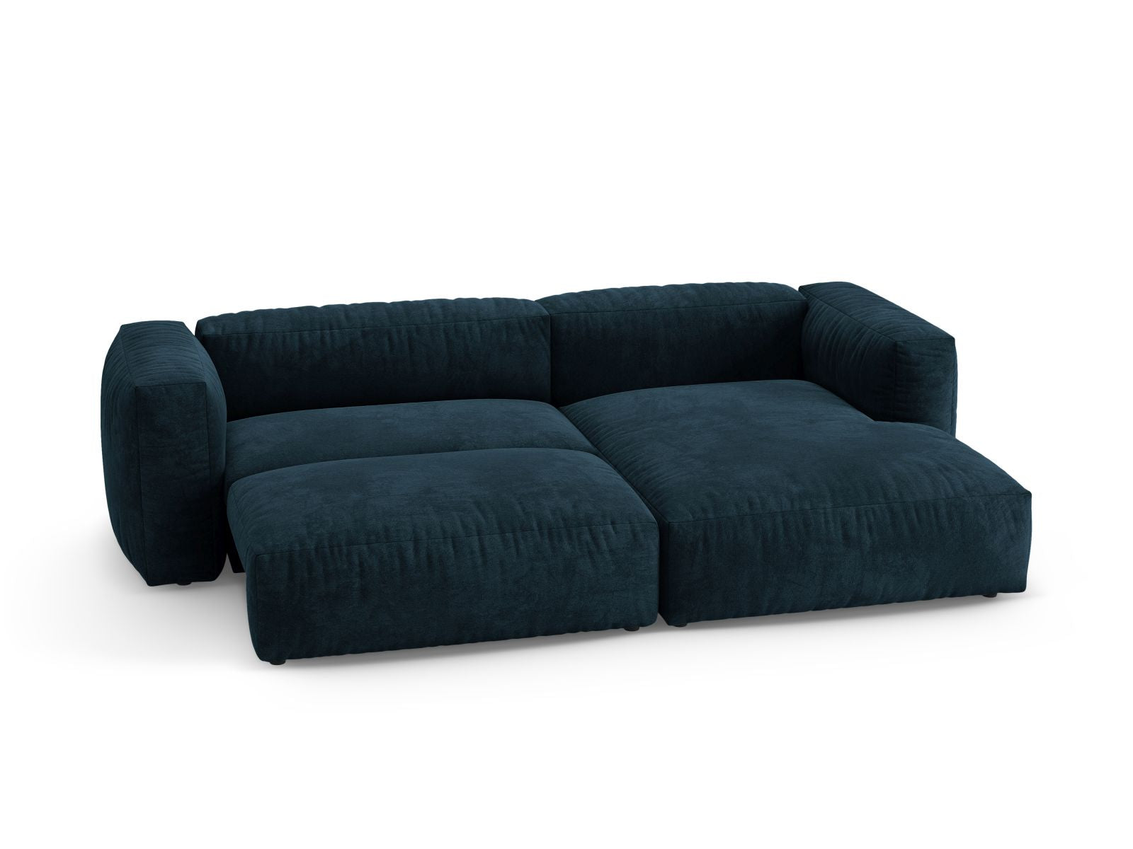 Elegantes 4-Sitzer Ecksofa Martina in trendigem Petrol, ausgestattet mit praktischer Schlaffunktion für zusätzlichen Komfort und Flexibilität.